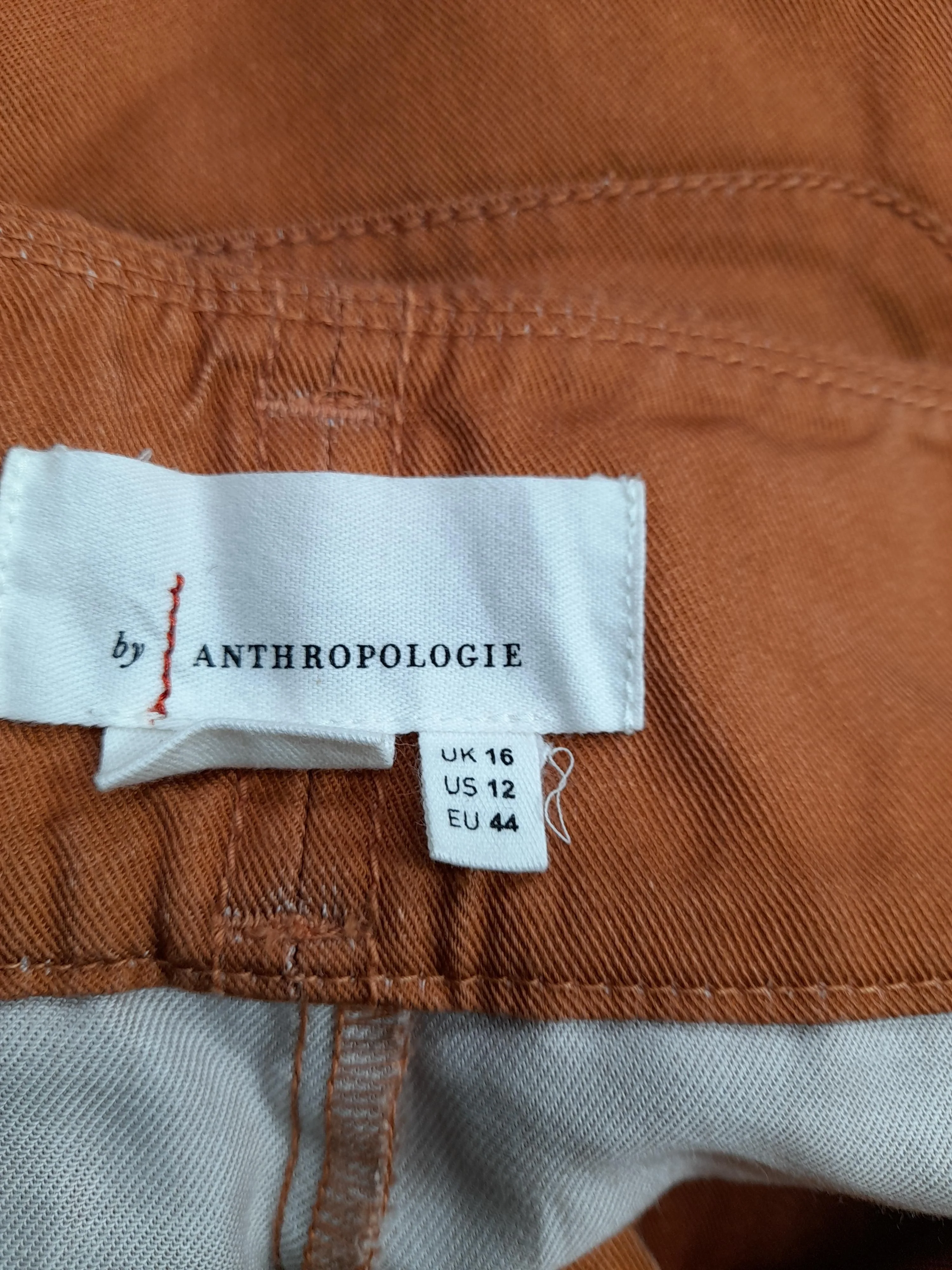 Anthropologie Women's Trousers UK 16 Orange 100% Lyocell Modal Chino - Image 5