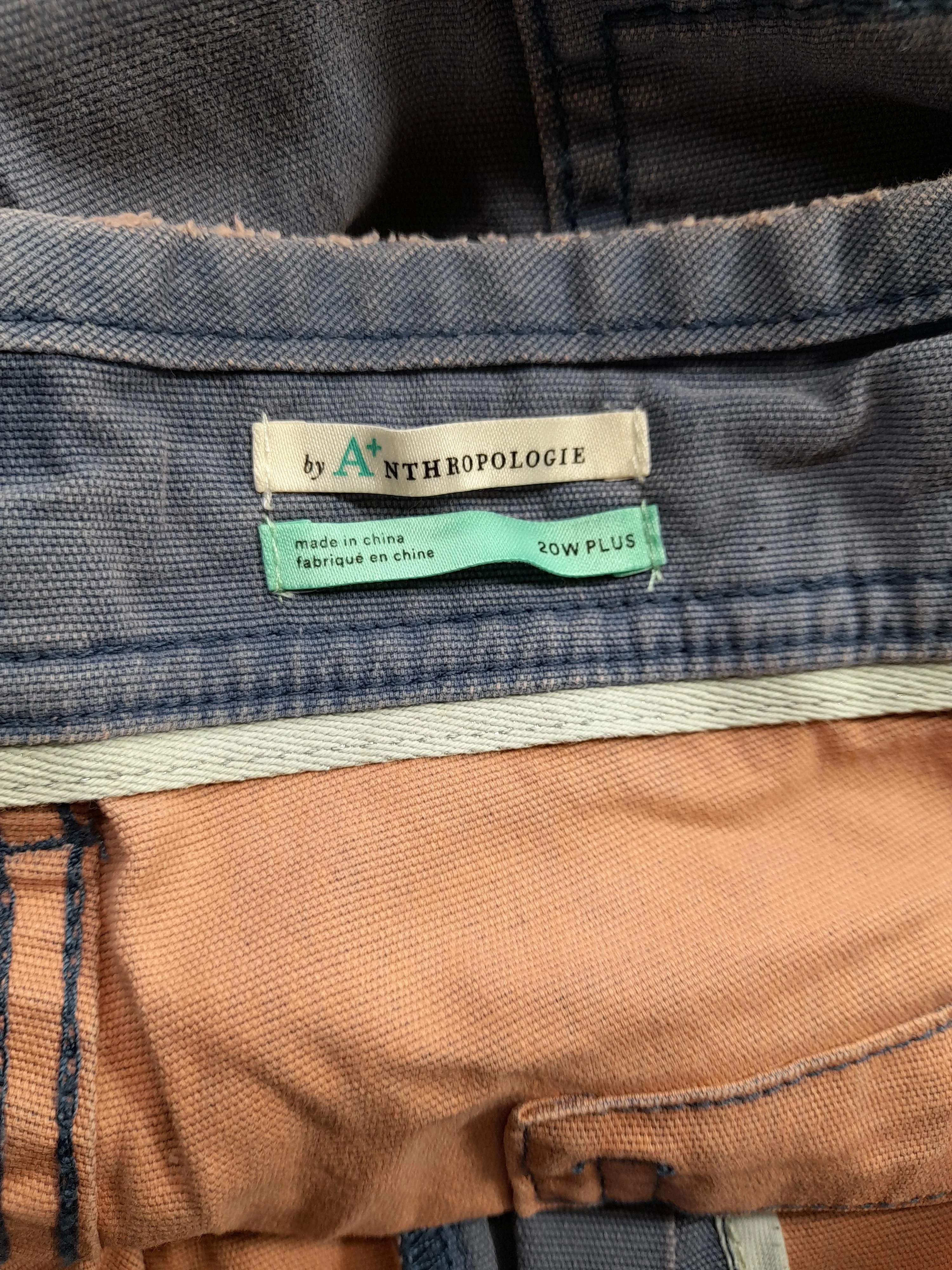 Anthropologie Women's Trousers UK 24 Blue Cotton with Elastane Cropped - Image 5