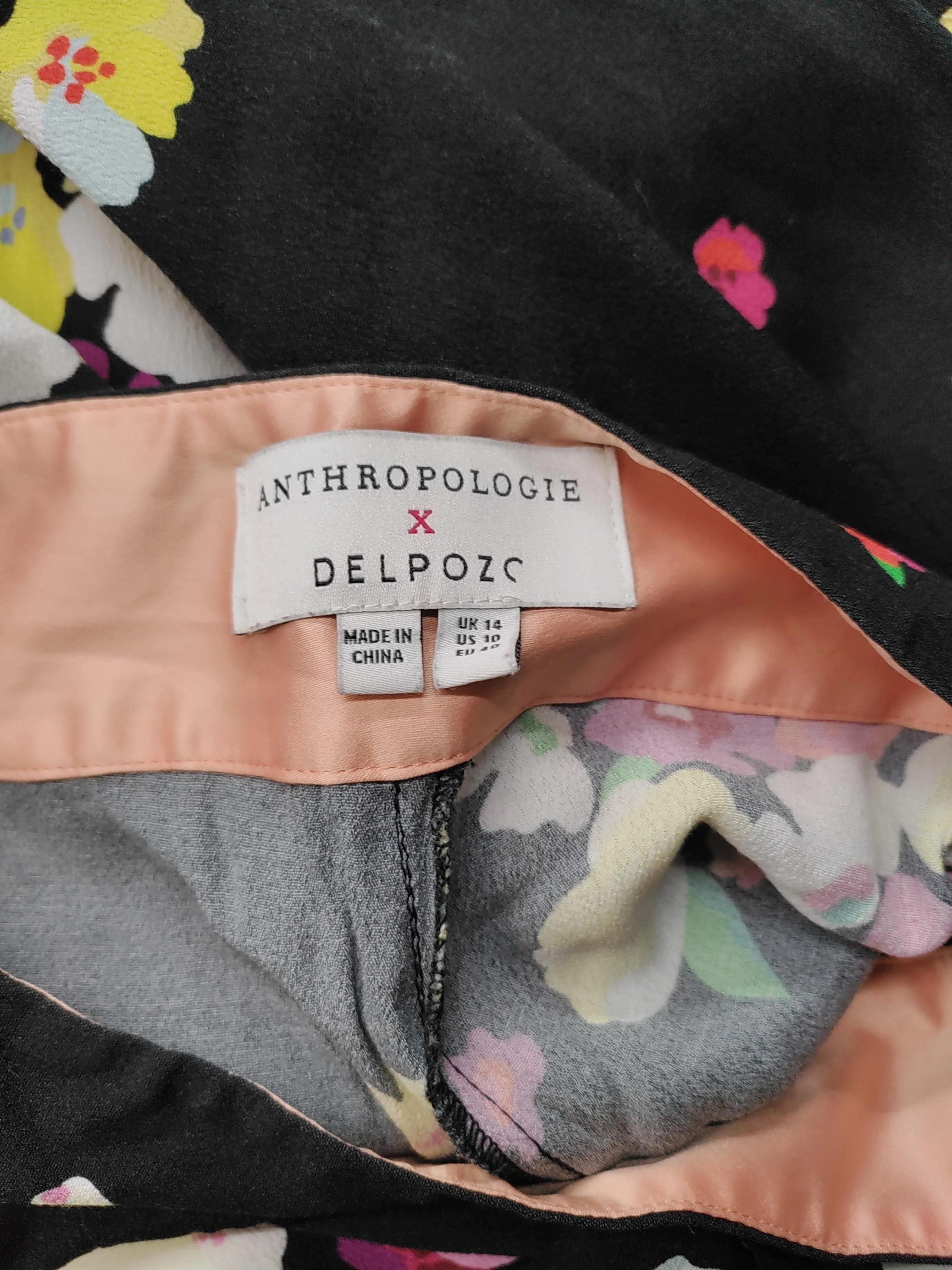 ANTHROPOLOGIE X DELPOZO Women's Trousers UK 14 Multi Viscose - Image 5