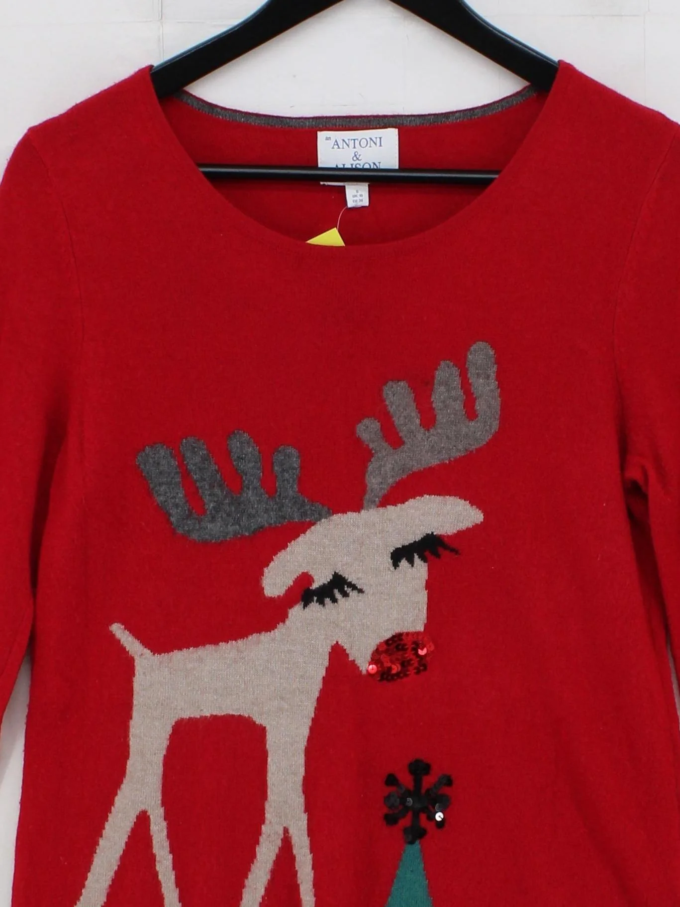Antoni & Alison Women's Jumper S Red Viscose - Image 3