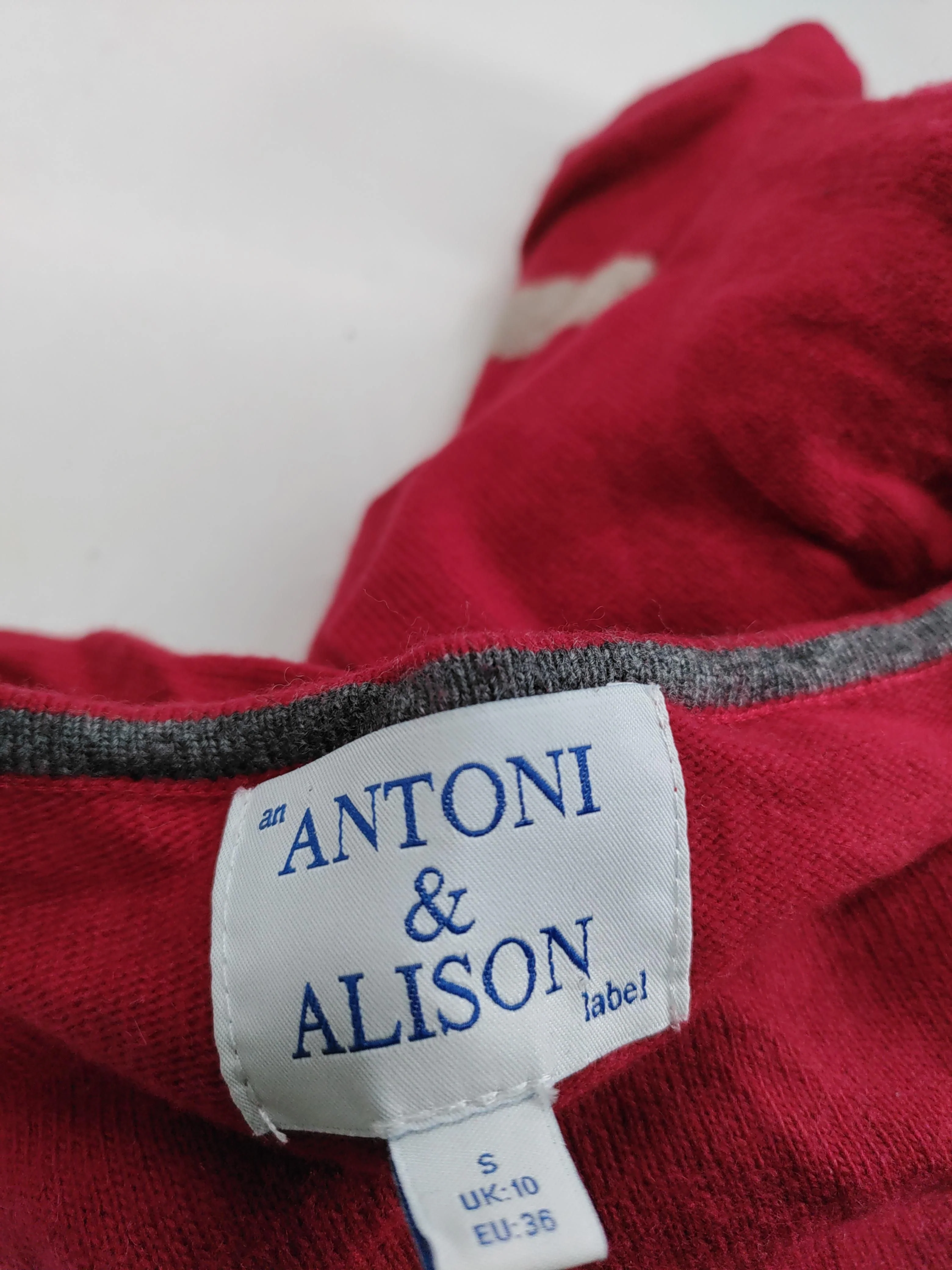 Antoni & Alison Women's Jumper S Red Viscose - Image 7