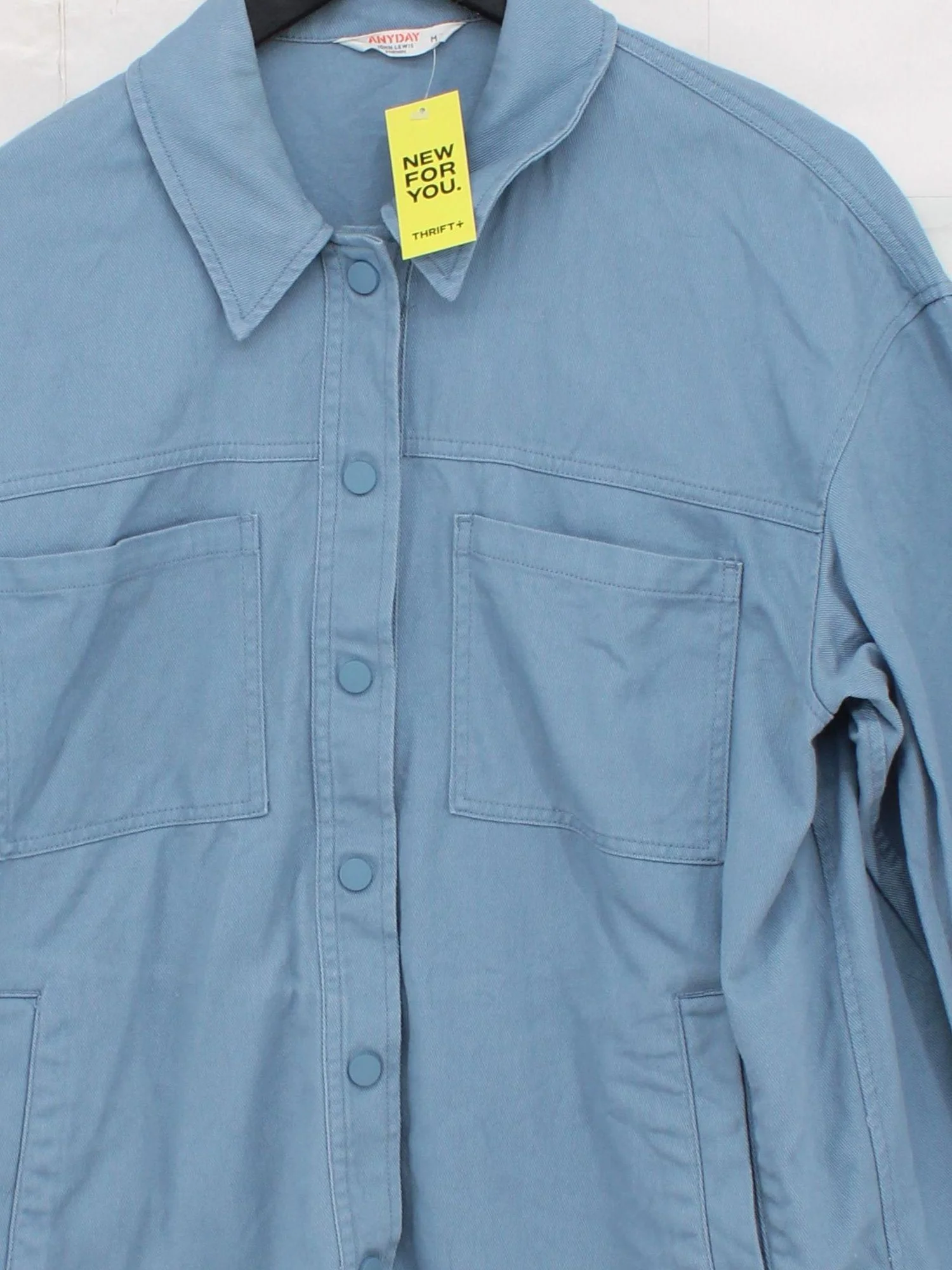 ANYDAY John Lewis Men's Shirt M Blue 100% Cotton Basic - Image 3