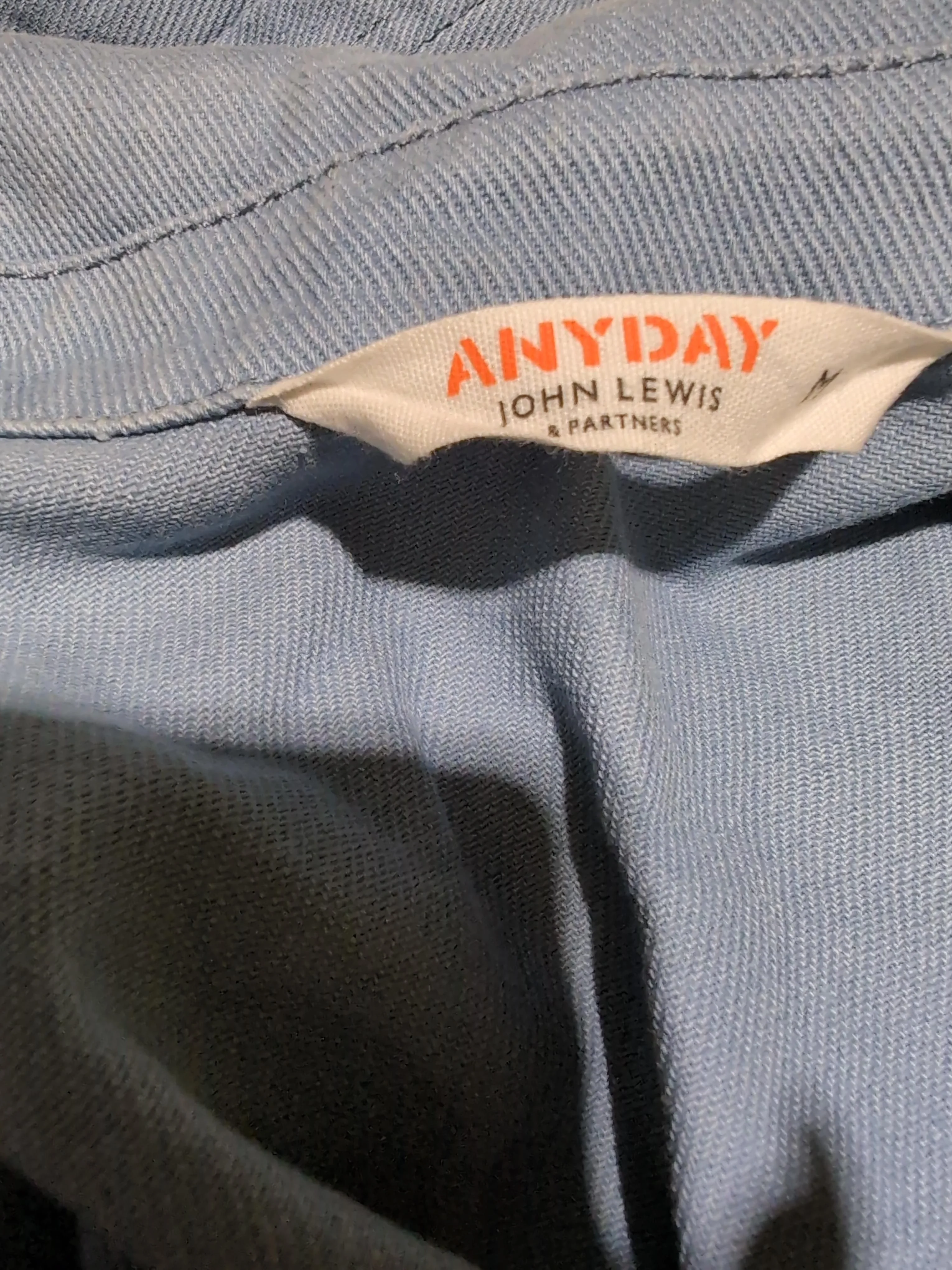 ANYDAY John Lewis Men's Shirt M Blue 100% Cotton Basic - Image 6