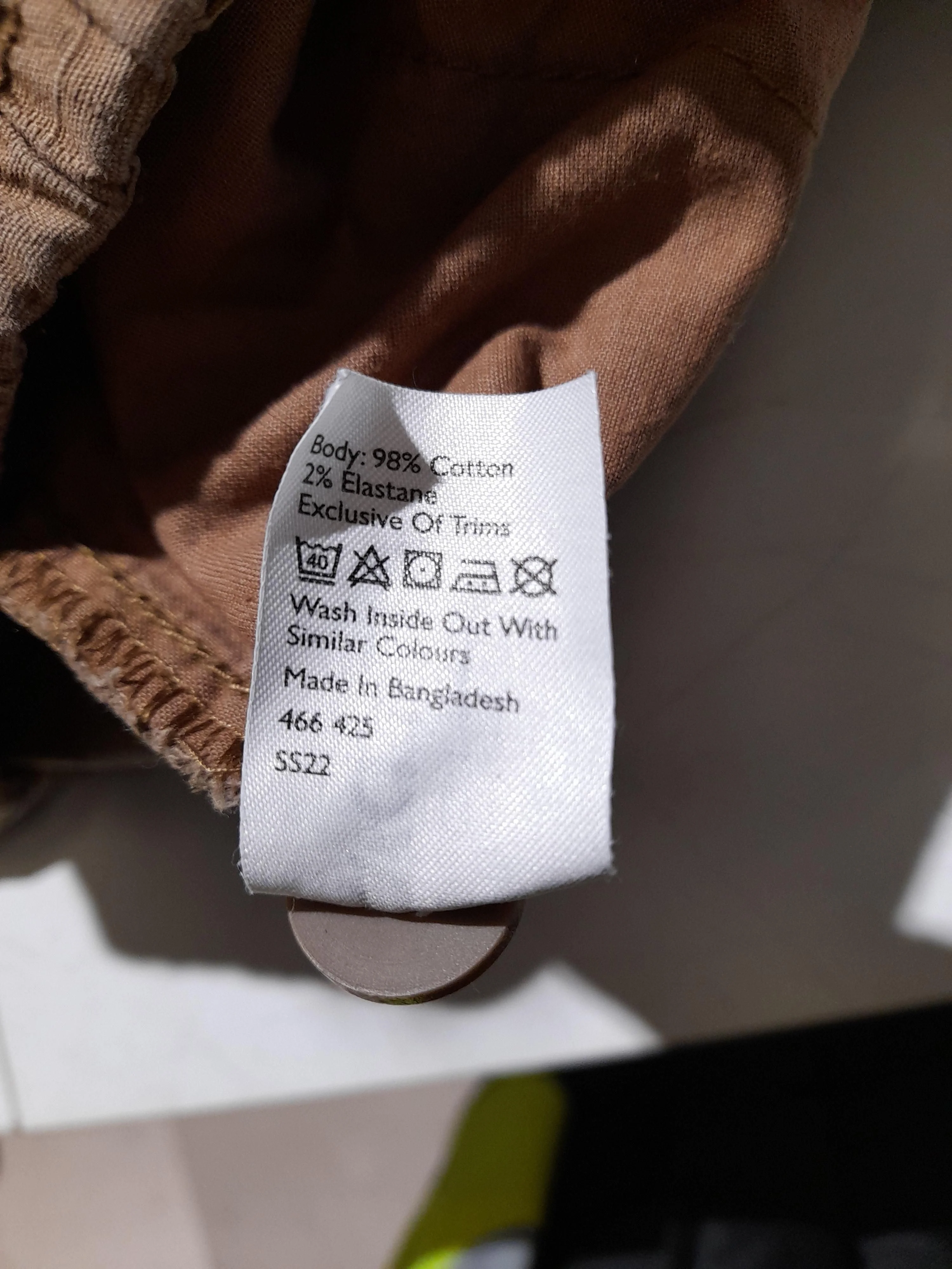 ANYDAY John Lewis Men's Shorts XXL Tan Cotton with Elastane Chino - Image 6