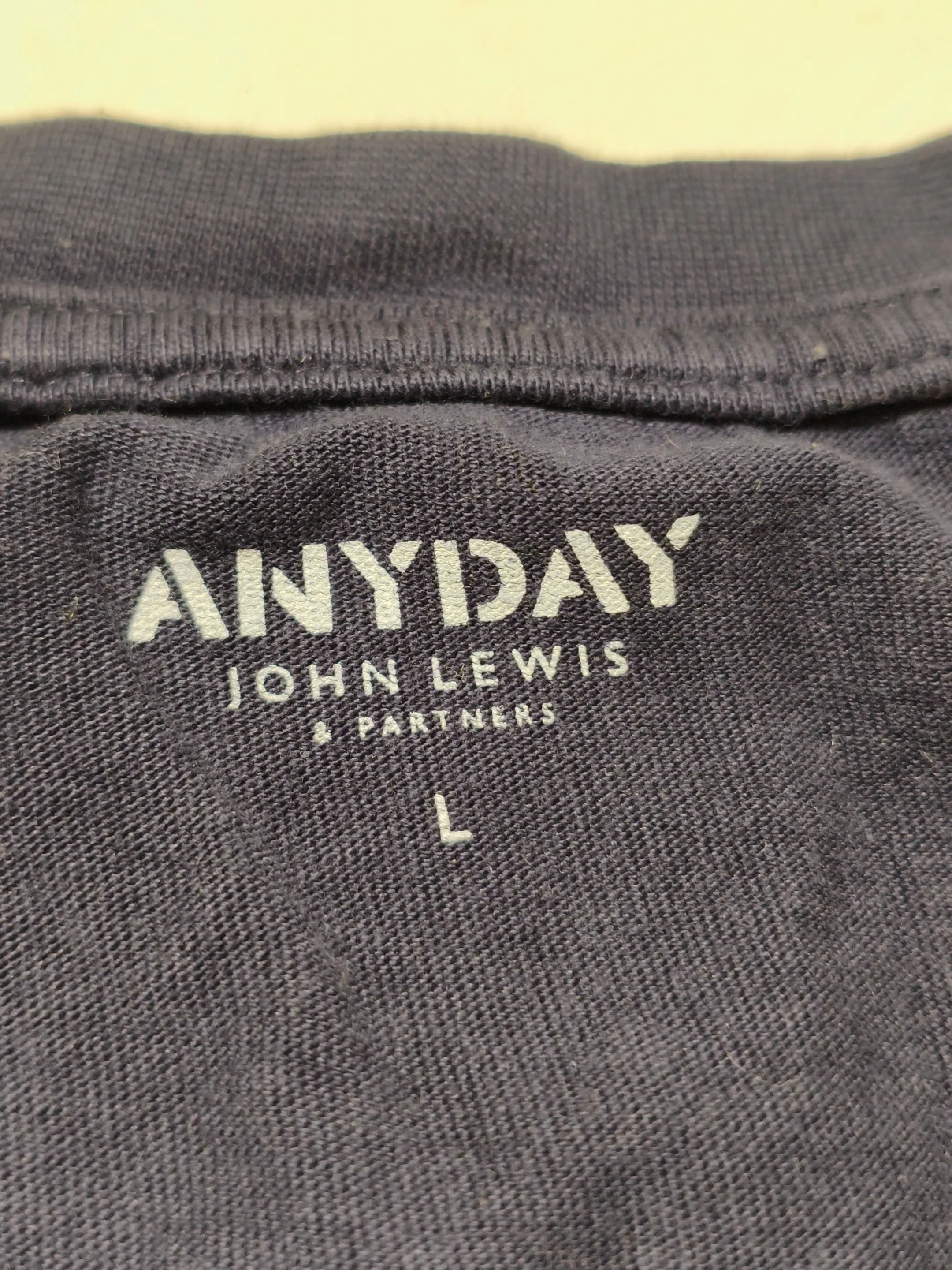 ANYDAY John Lewis Men's T-Shirt L Blue 100% Cotton Basic - Image 5