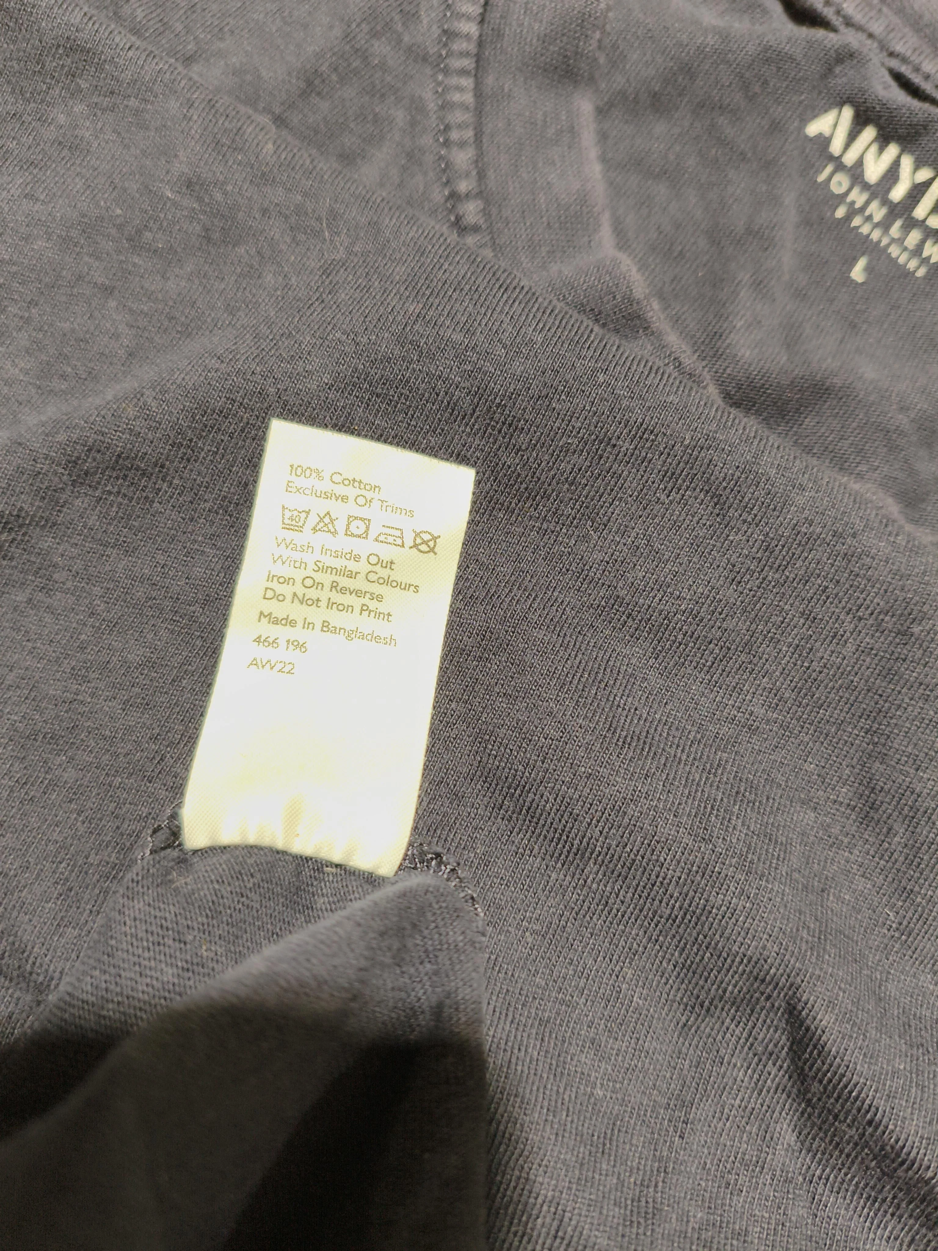 ANYDAY John Lewis Men's T-Shirt L Blue 100% Cotton Basic - Image 6