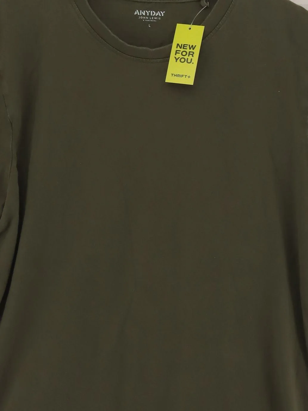 ANYDAY John Lewis Men's T-Shirt L Green 100% Cotton Basic - Image 3