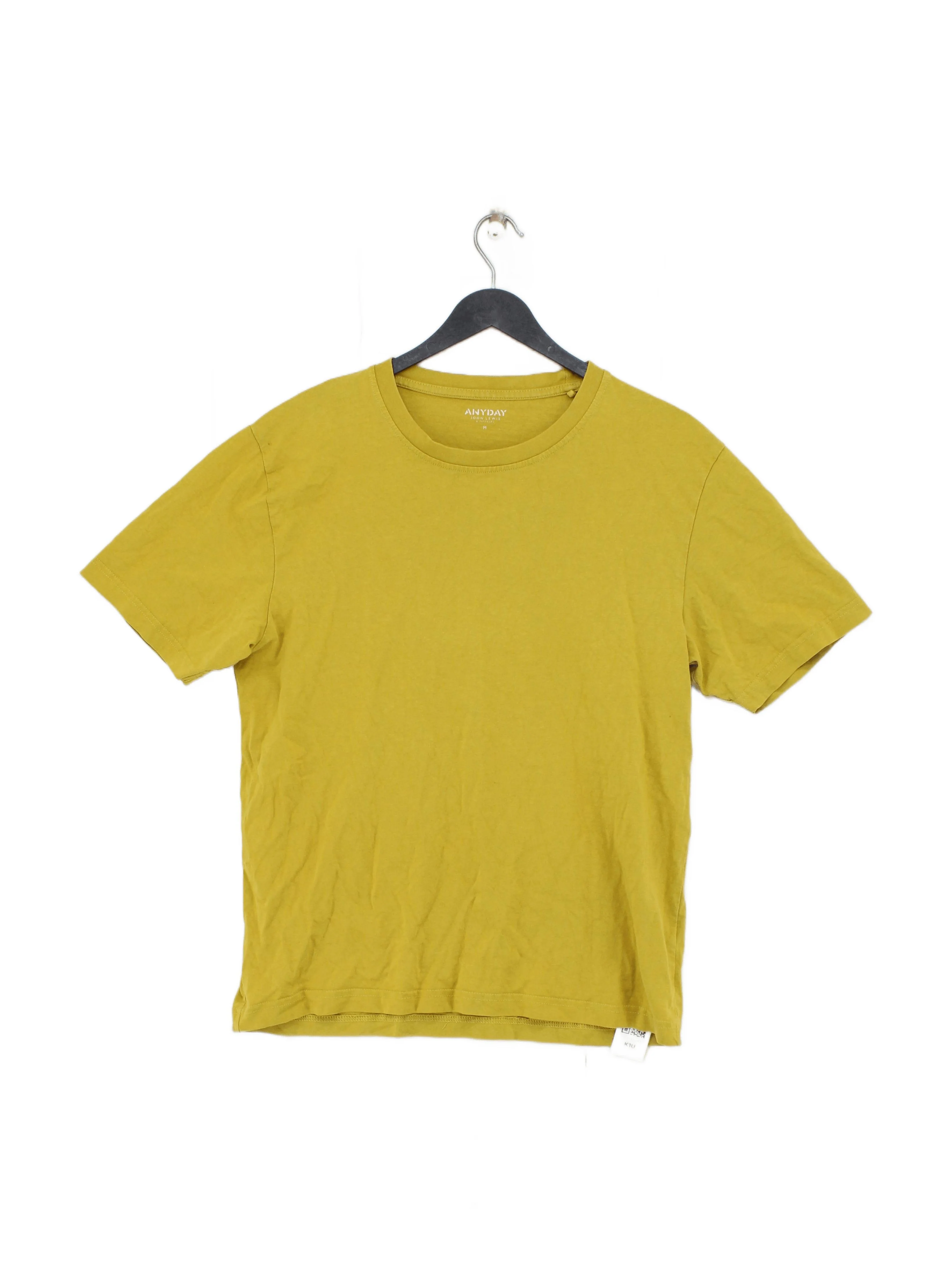 ANYDAY John Lewis Men's T-Shirt M Yellow 100% Cotton Basic