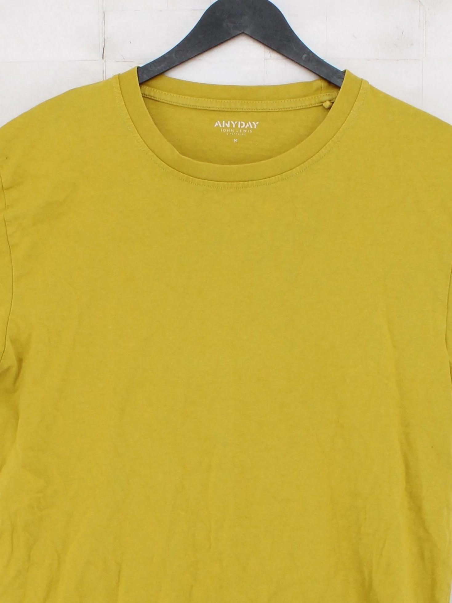 ANYDAY John Lewis Men's T-Shirt M Yellow 100% Cotton Basic - Image 3
