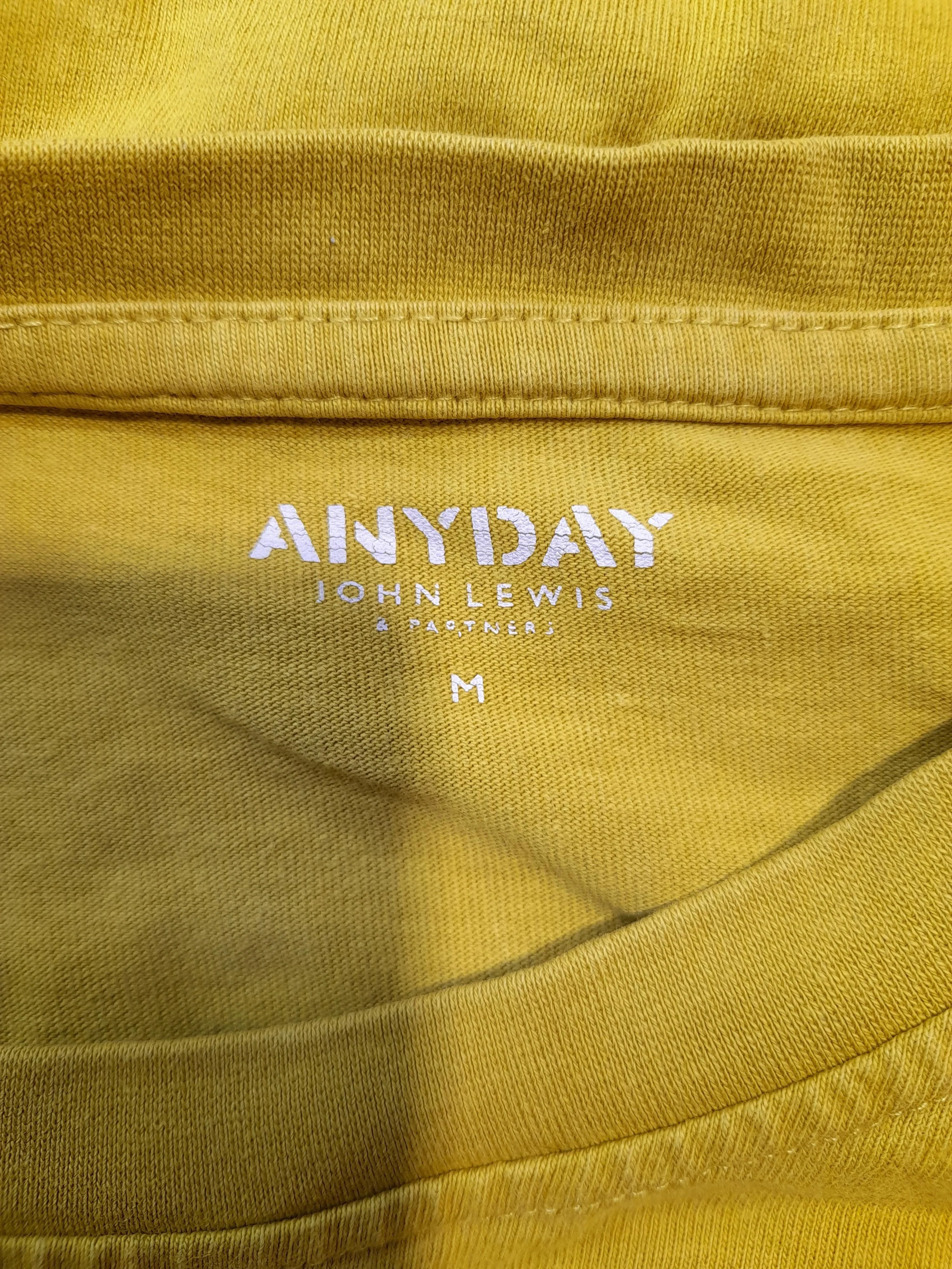 ANYDAY John Lewis Men's T-Shirt M Yellow 100% Cotton Basic - Image 5