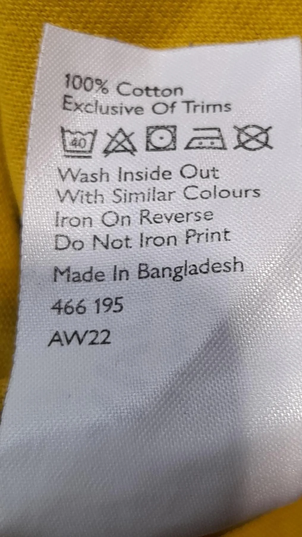 ANYDAY John Lewis Men's T-Shirt M Yellow 100% Cotton Basic - Image 6