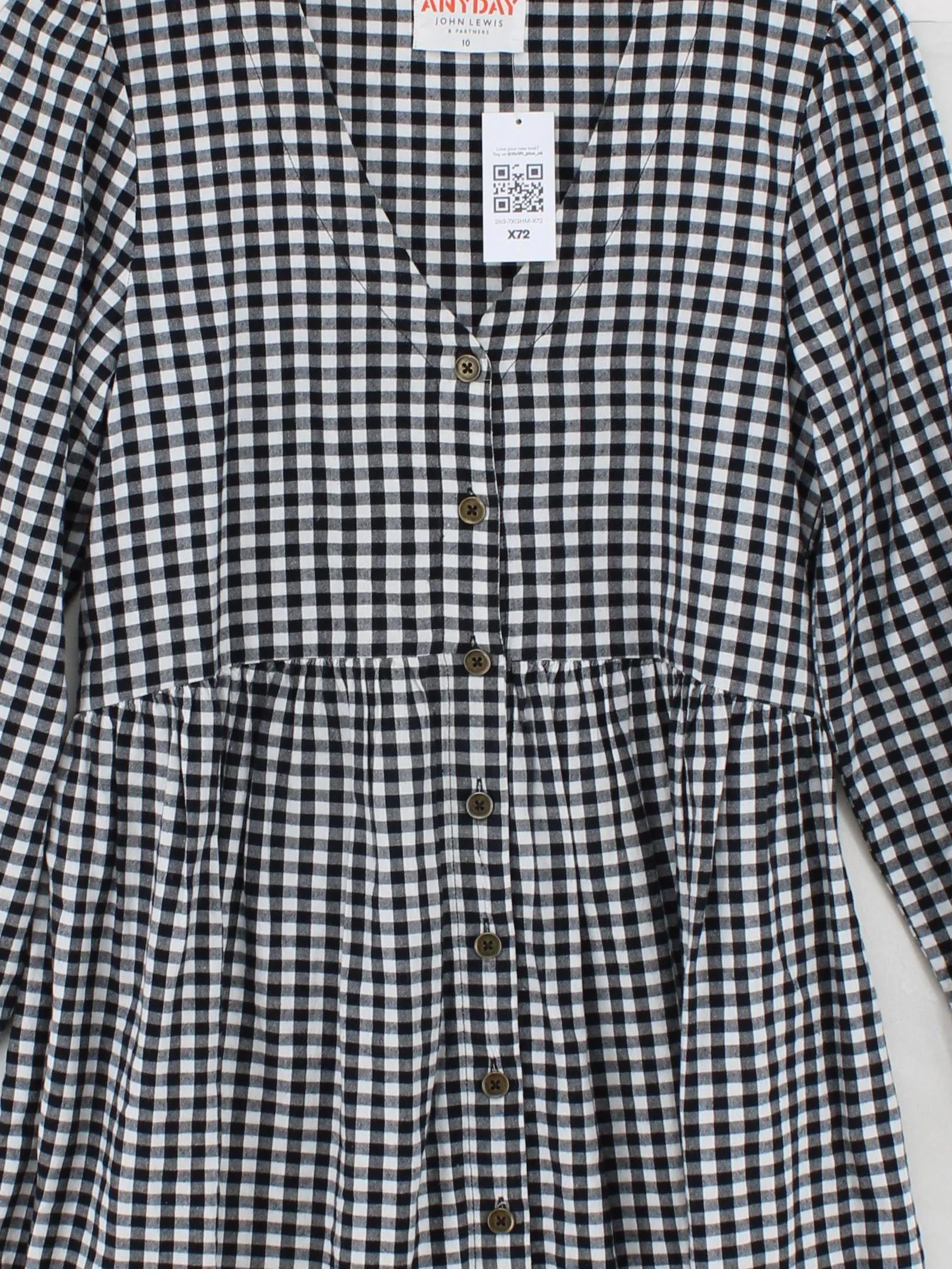 ANYDAY John Lewis Shirt Mini Dress UK10 in Black - Image 3