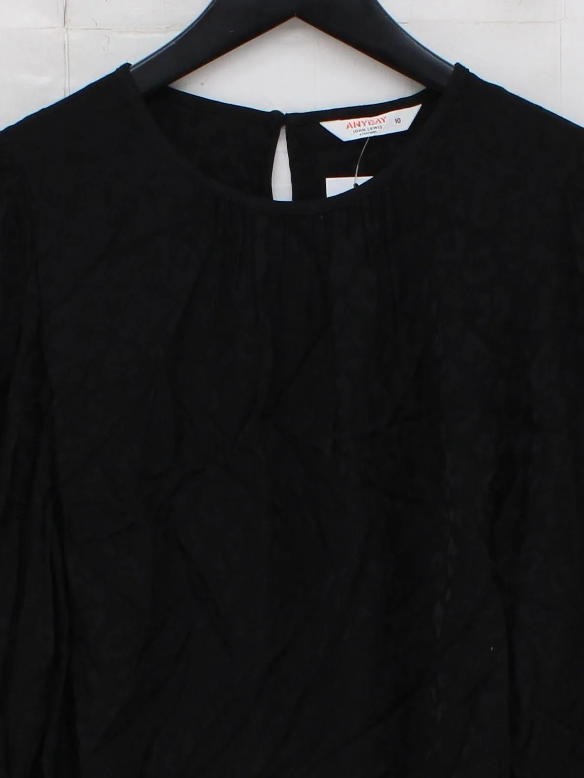 ANYDAY John Lewis Women's Blouse UK 10 Black 100% Viscose Basic - Image 3