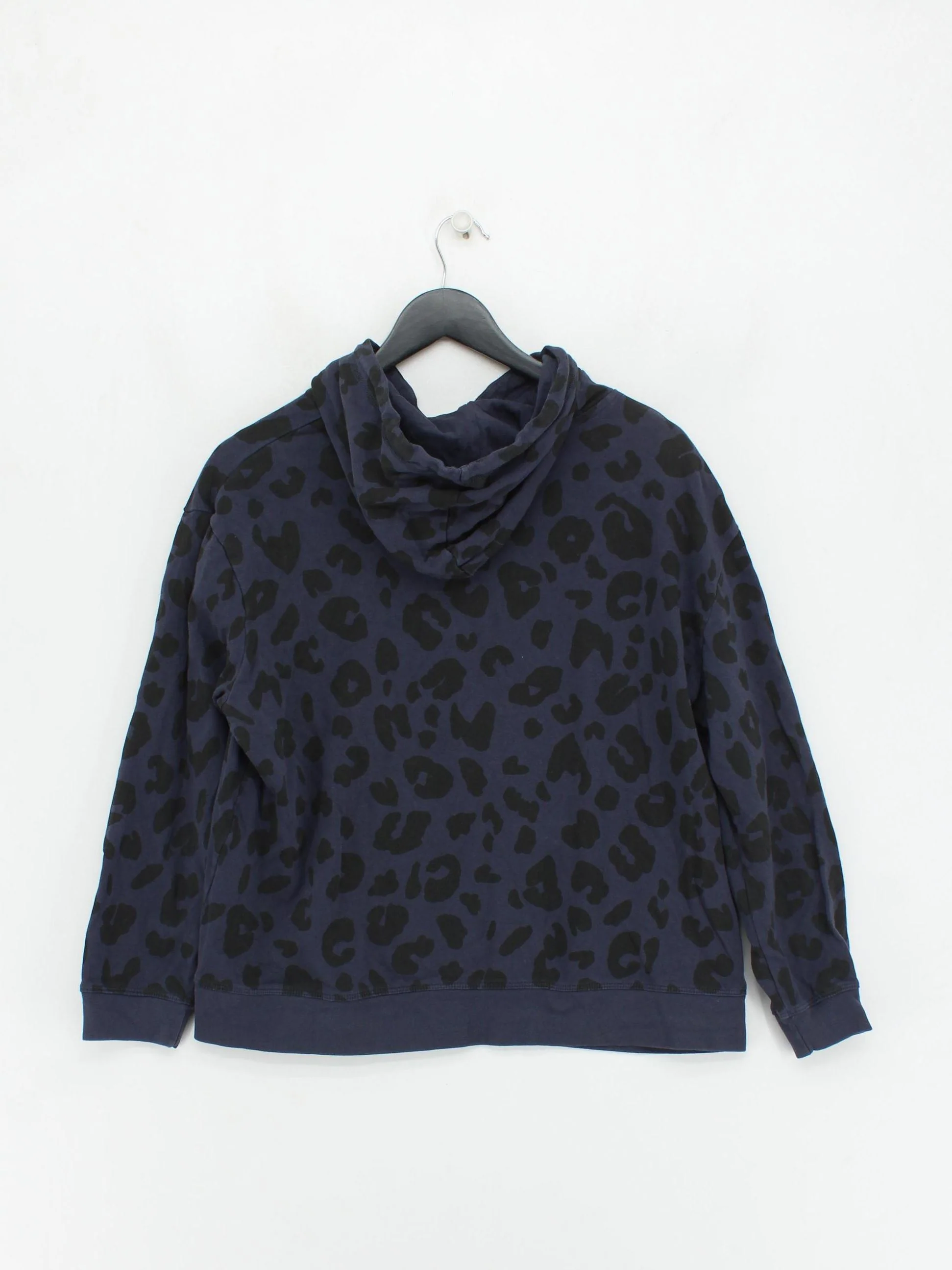ANYDAY John Lewis Women's Hoodie UK 10 Blue Animal Print 100% Cotton Pullover - Image 2