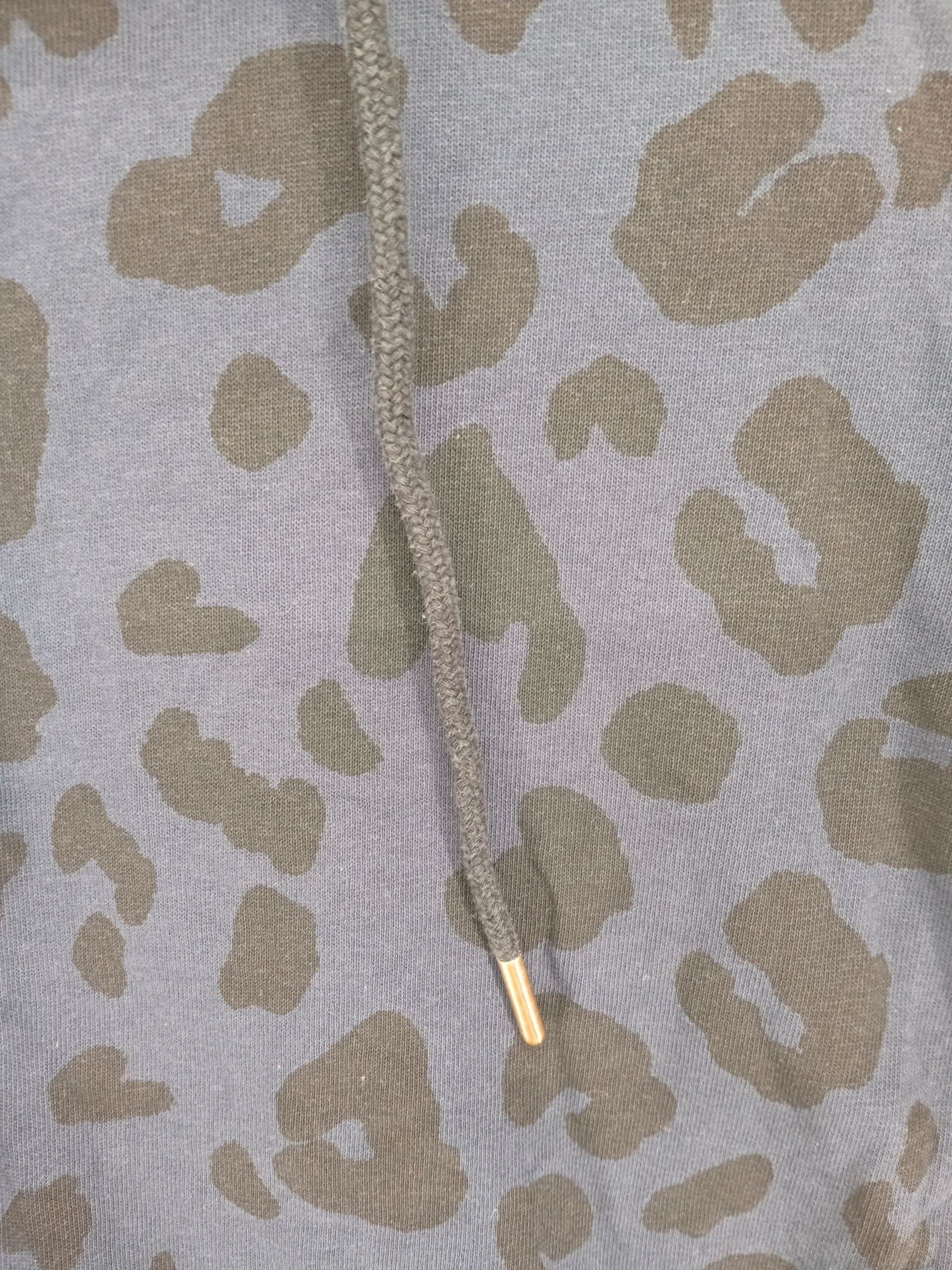 ANYDAY John Lewis Women's Hoodie UK 10 Blue Animal Print 100% Cotton Pullover - Image 5