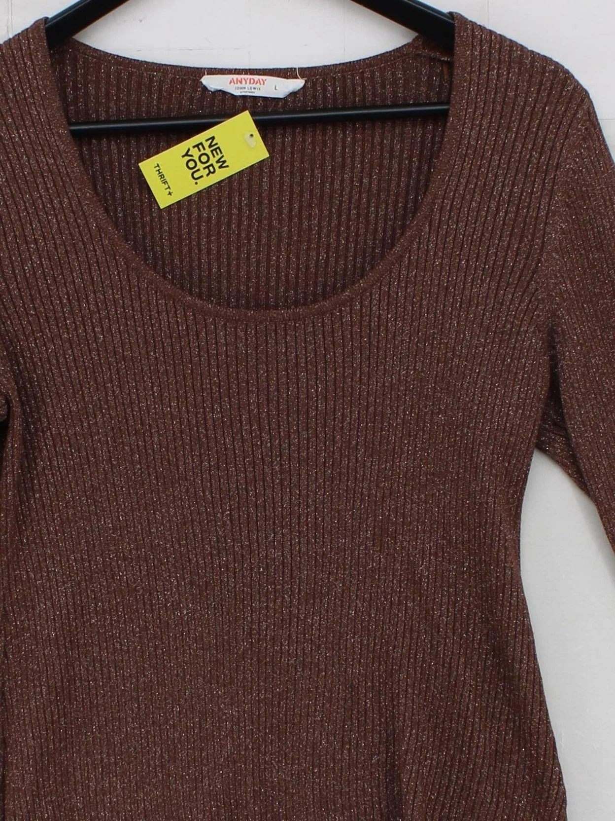 ANYDAY John Lewis Women's Top L Brown Viscose with Nylon, Other Basic - Image 3