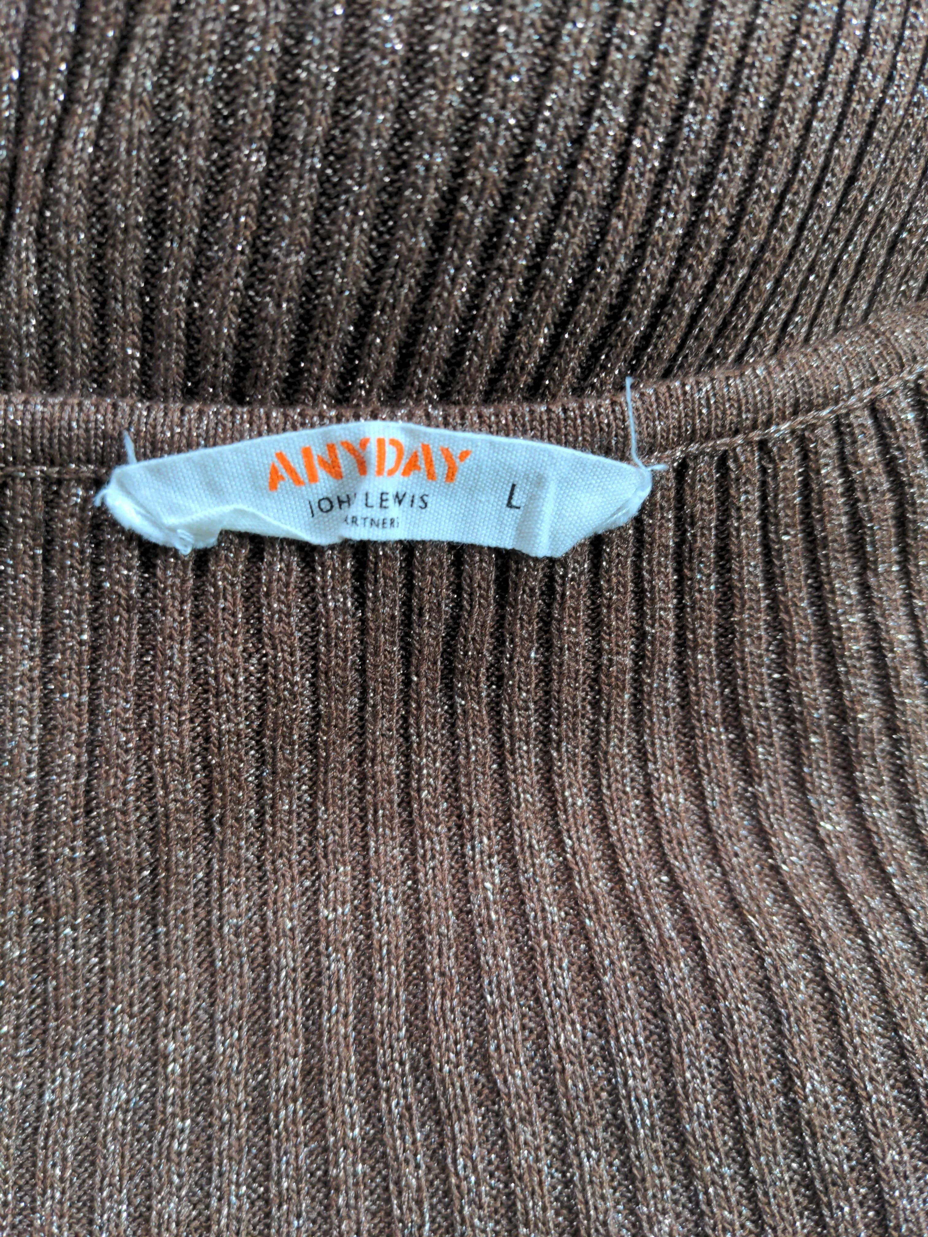 ANYDAY John Lewis Women's Top L Brown Viscose with Nylon, Other Basic - Image 5