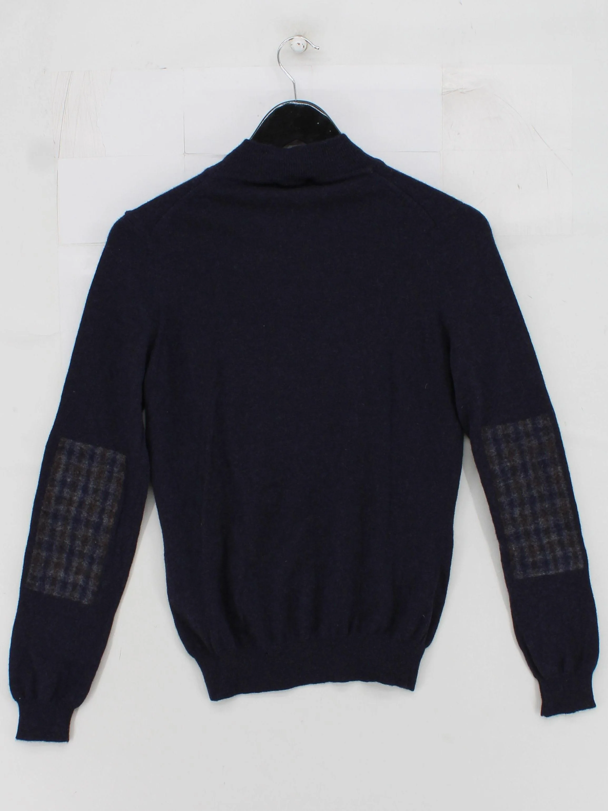 Aquascutum Men's Jumper M Blue 100% Wool Mock Neck Pullover - Image 2