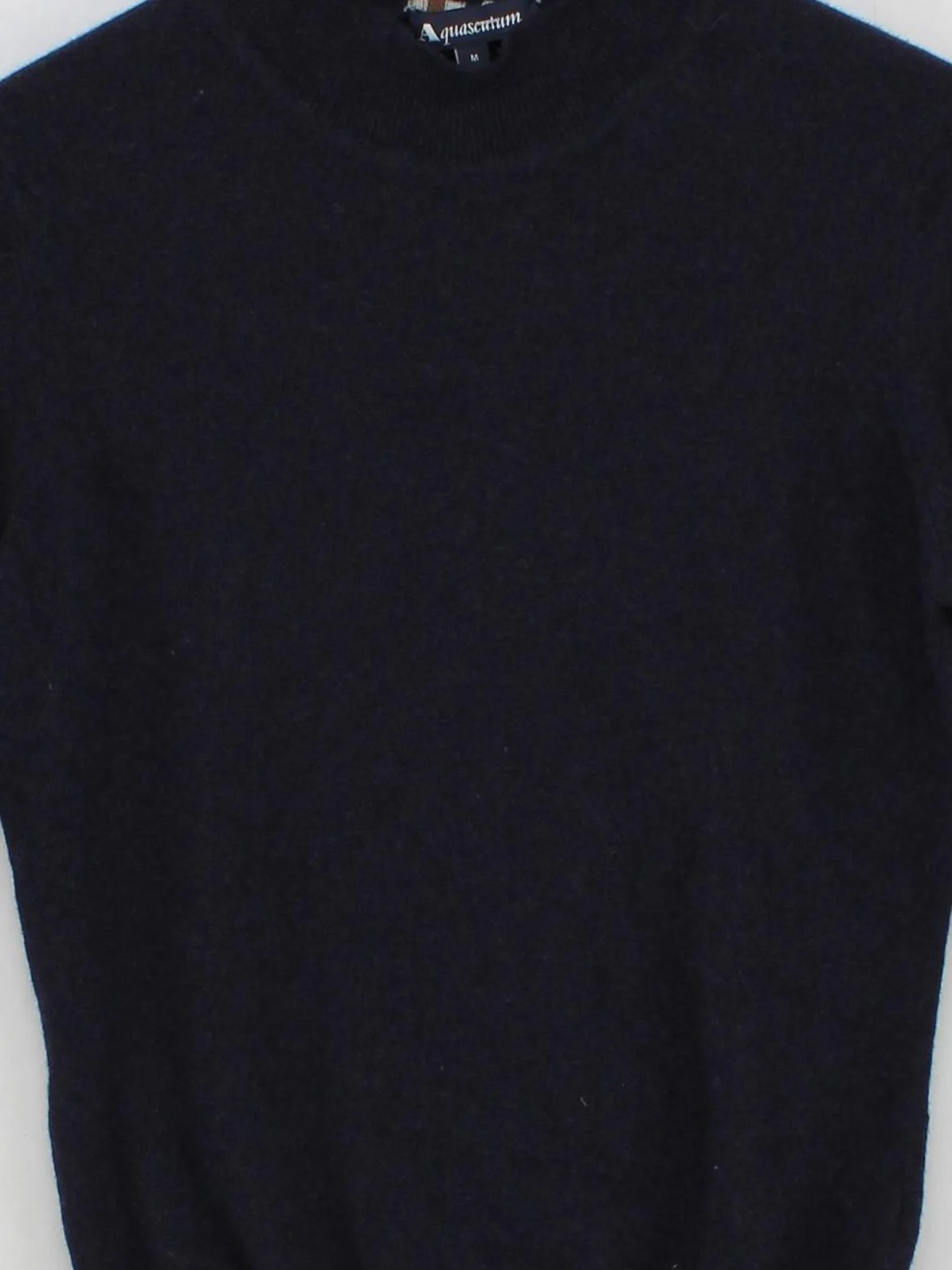 Aquascutum Men's Jumper M Blue 100% Wool Mock Neck Pullover - Image 3