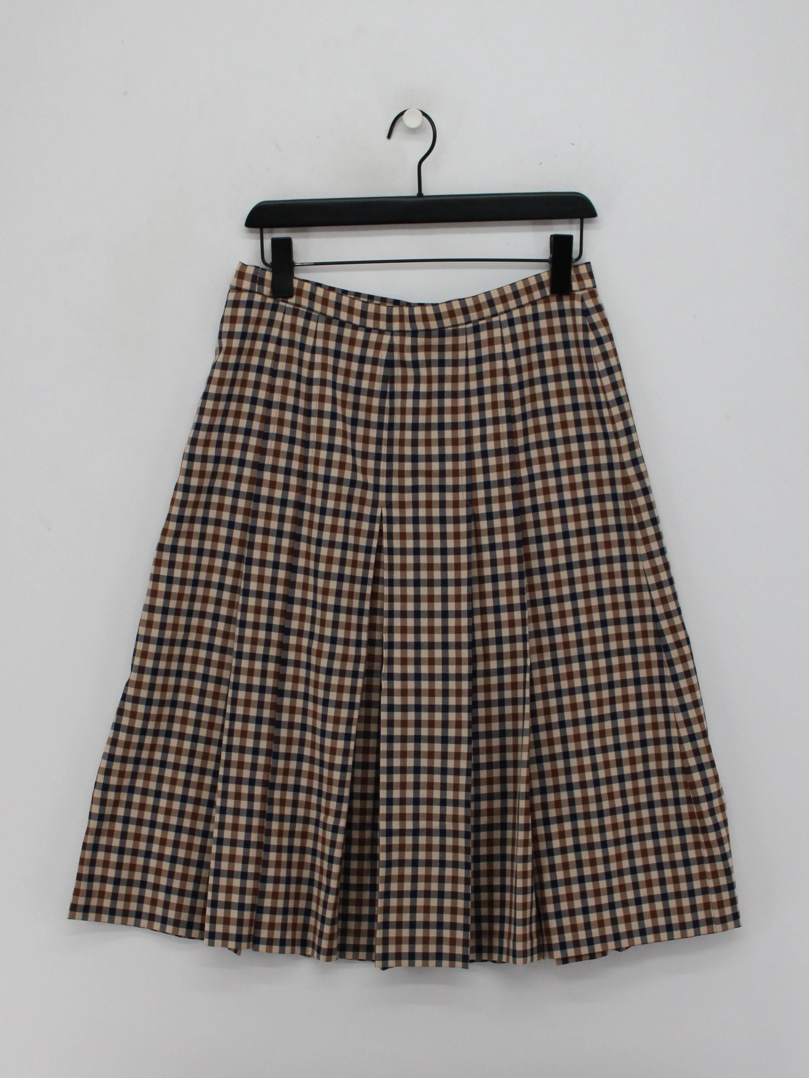 Aquascutum Women's Midi Skirt M Multi Checkered 100% Other Midi Pleated - Image 2