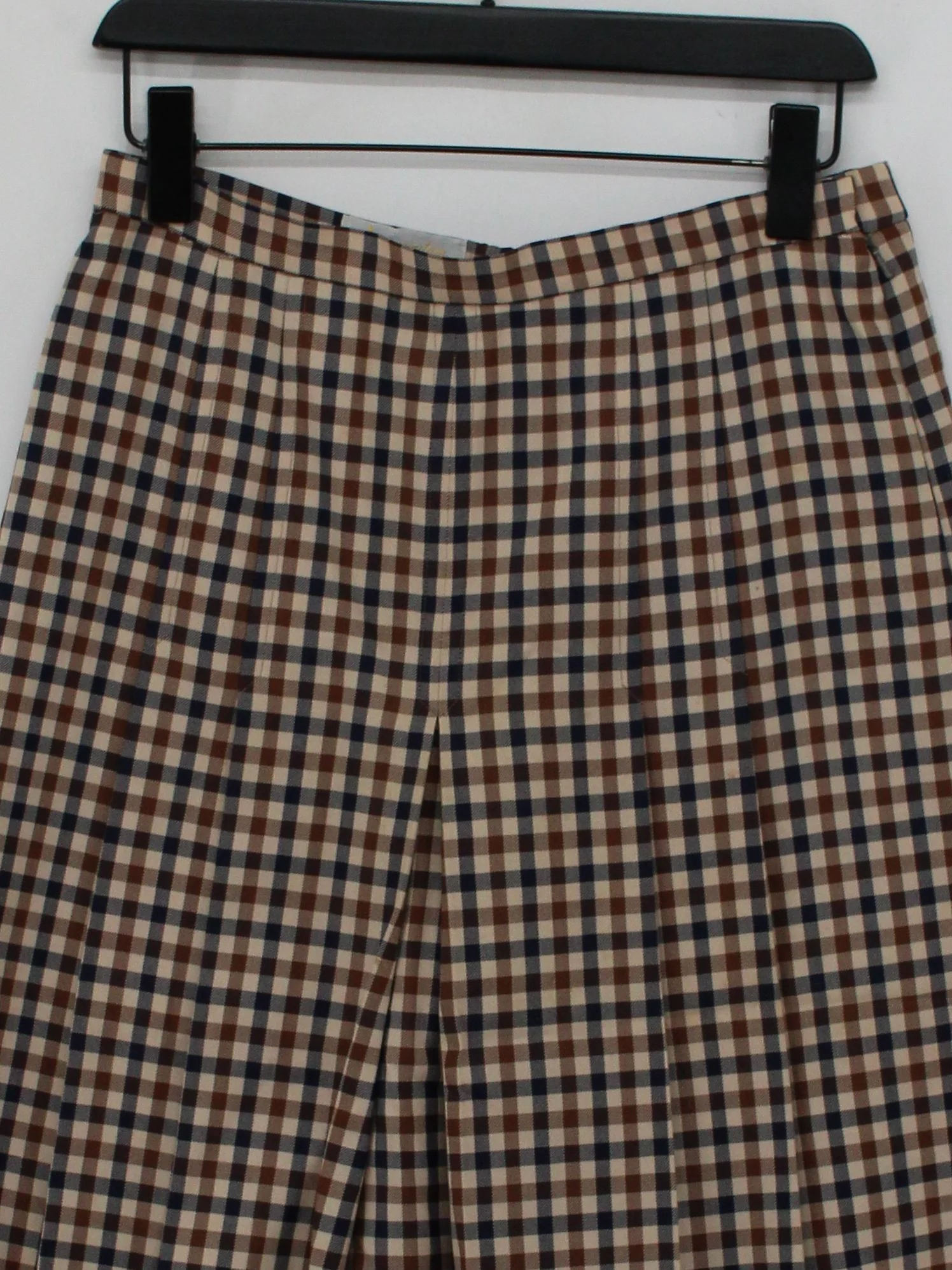 Aquascutum Women's Midi Skirt M Multi Checkered 100% Other Midi Pleated - Image 3