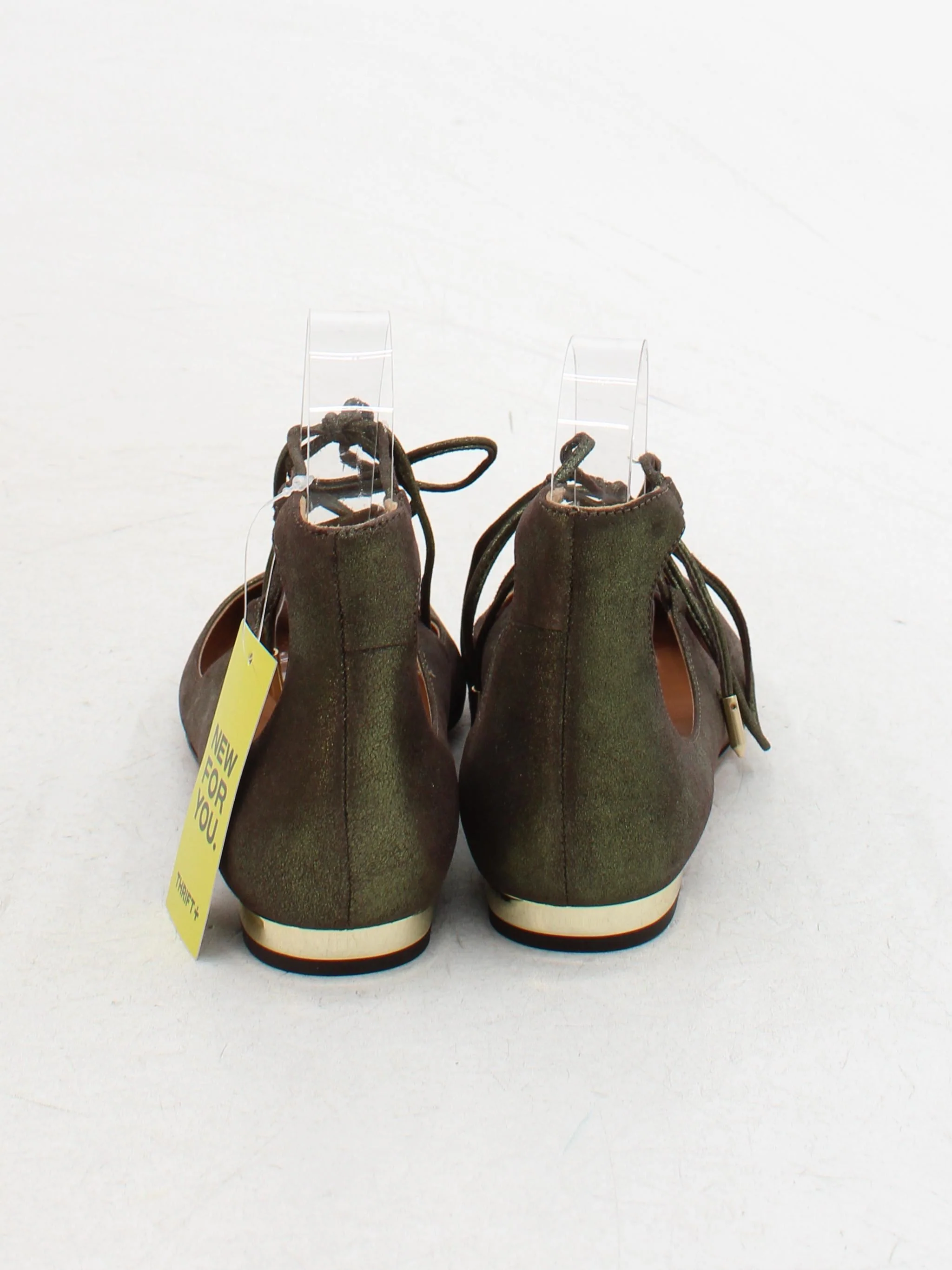 Aquazzura Women's Flat Shoes UK 4 Green 100% Leather Ballet - Image 3