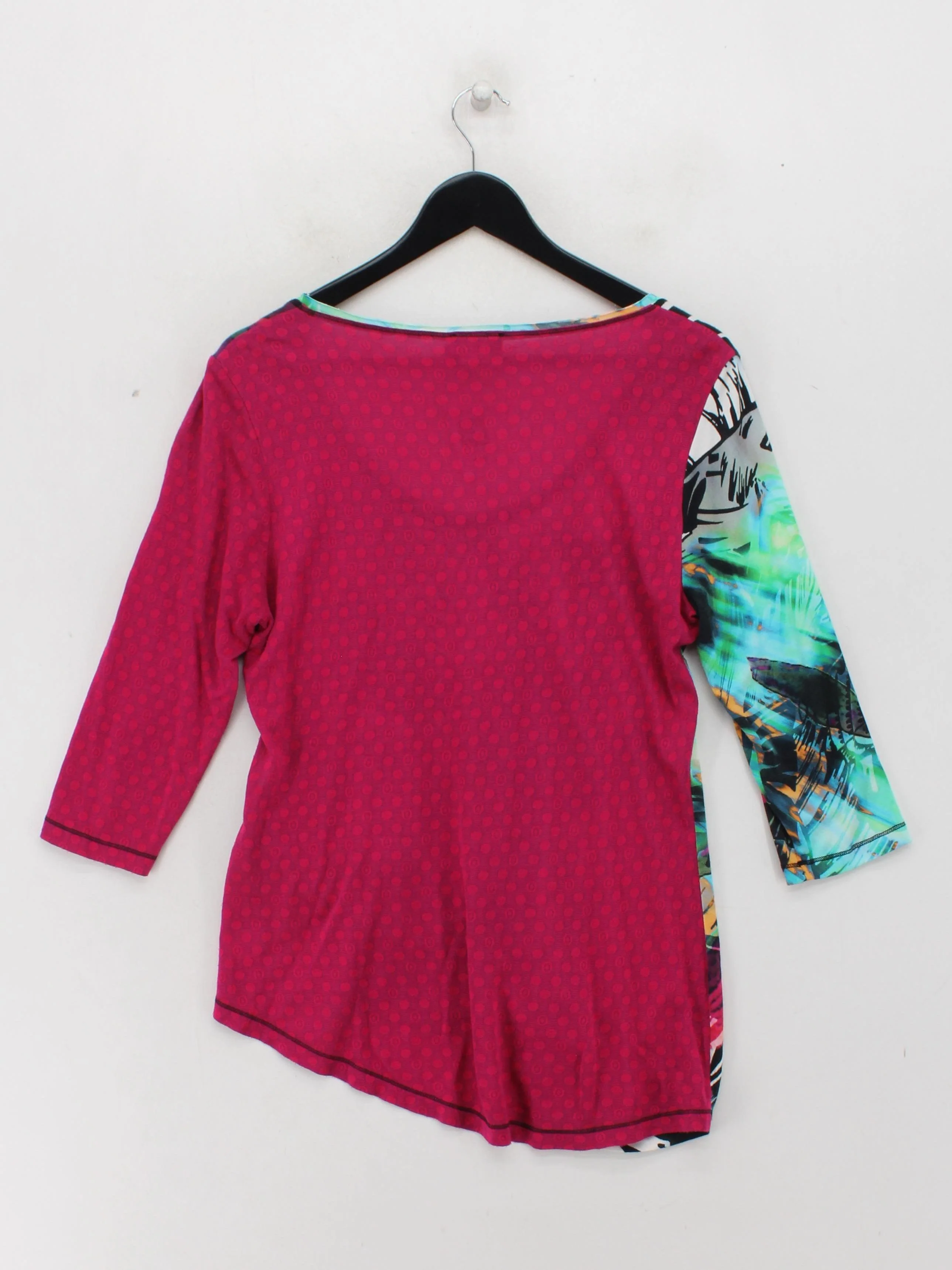 Ariana Women's Top UK 4 Multi Viscose with Elastane 3/4 Sleeve Round Neck Basic - Image 2