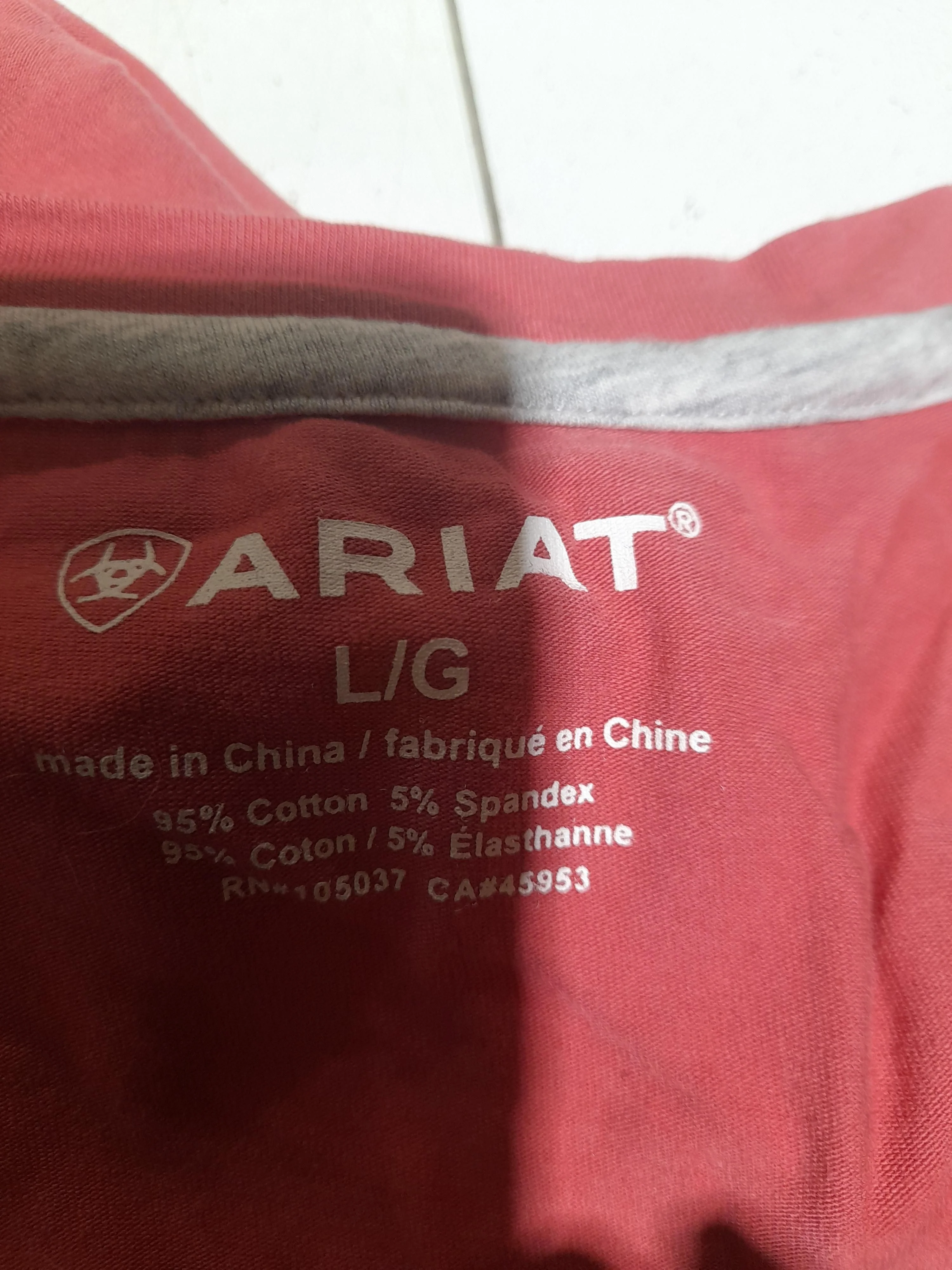 Ariat Women's T-Shirt L Red Cotton with Spandex Basic - Image 5