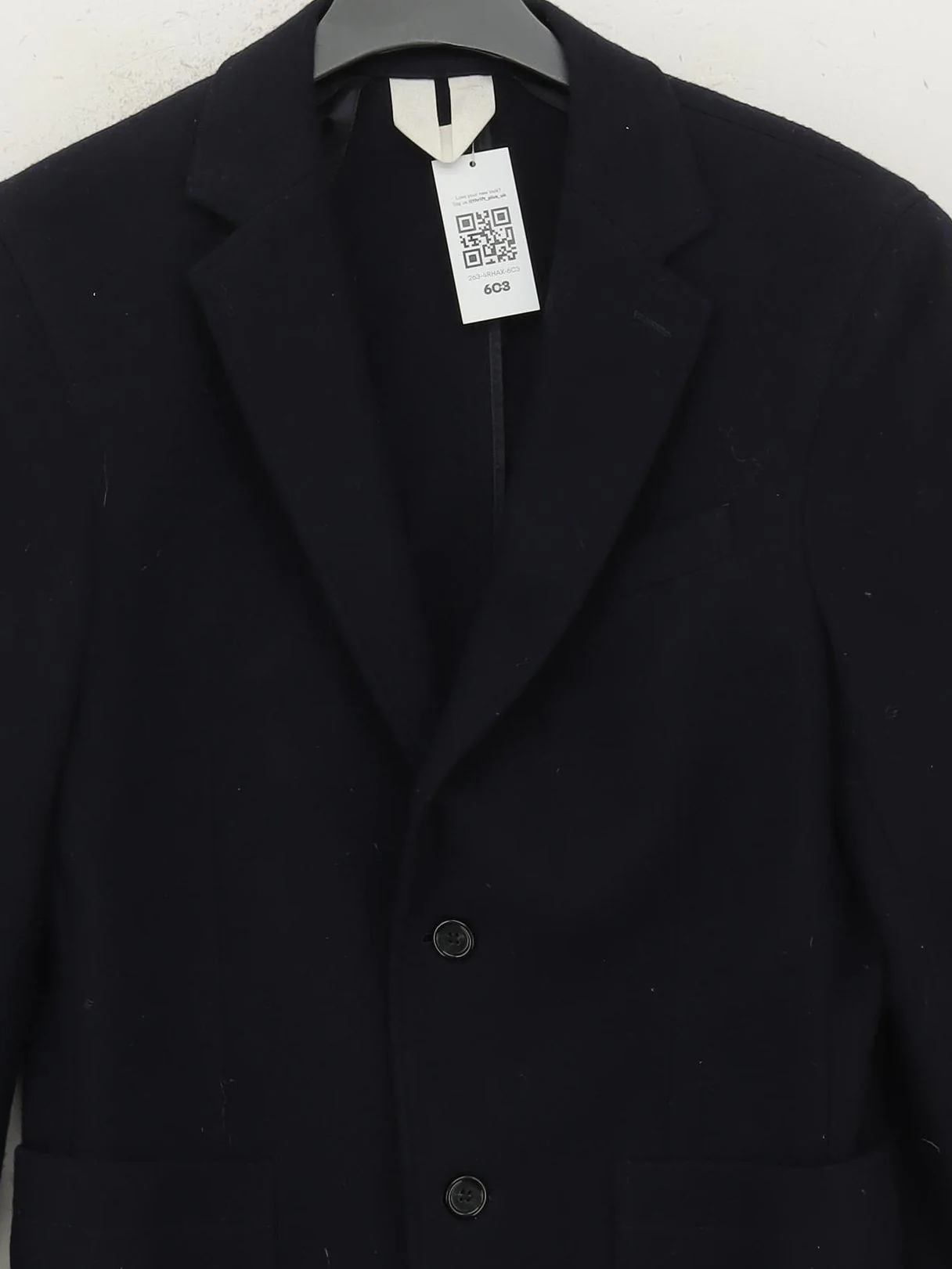 Arket Men's Blazer Chest: 46 in Black Wool with Viscose Overcoat - Image 3
