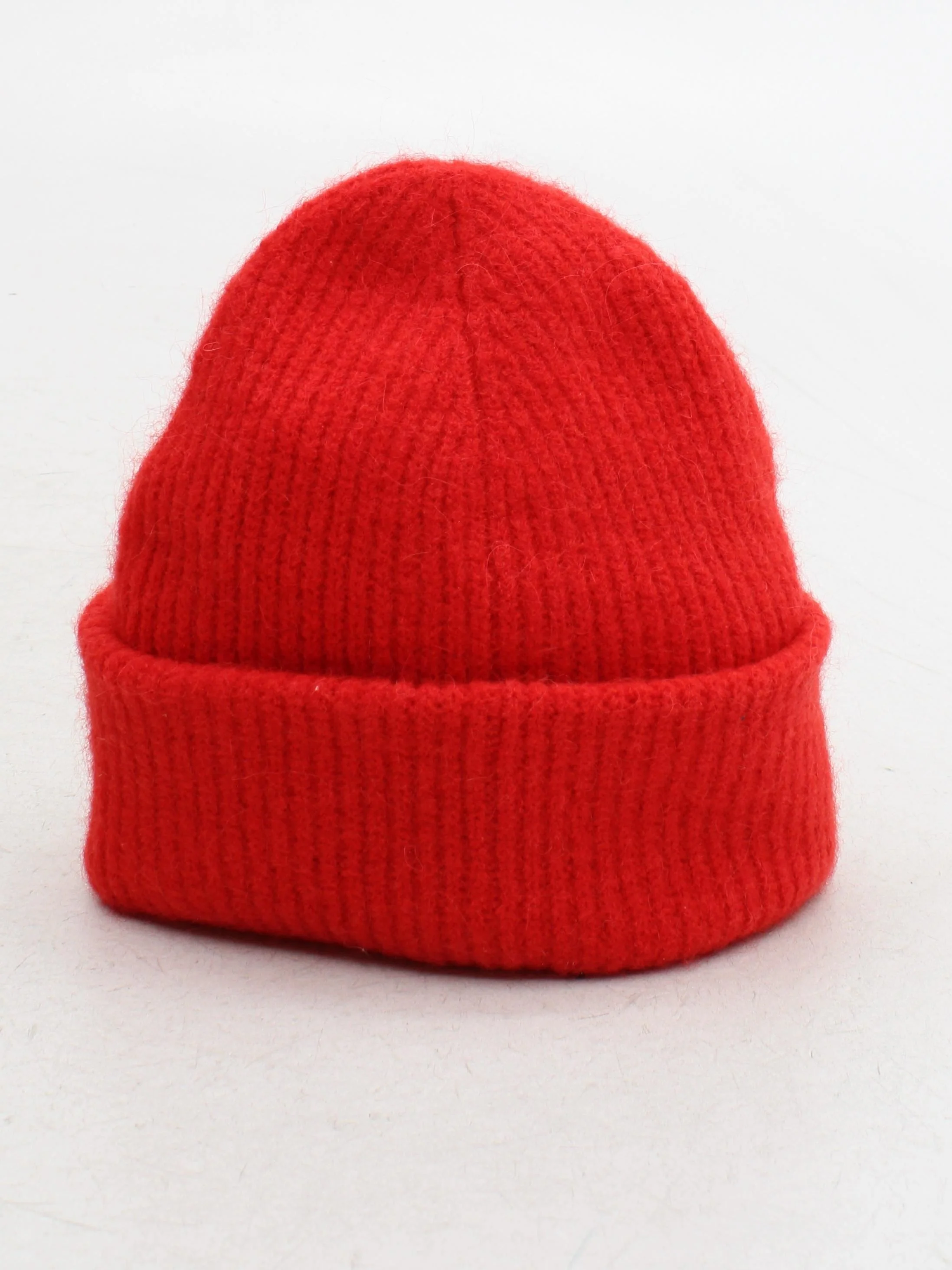Arket Men's Hat M Red Wool with Polyester, Elastane, Angora Beanie - Image 2