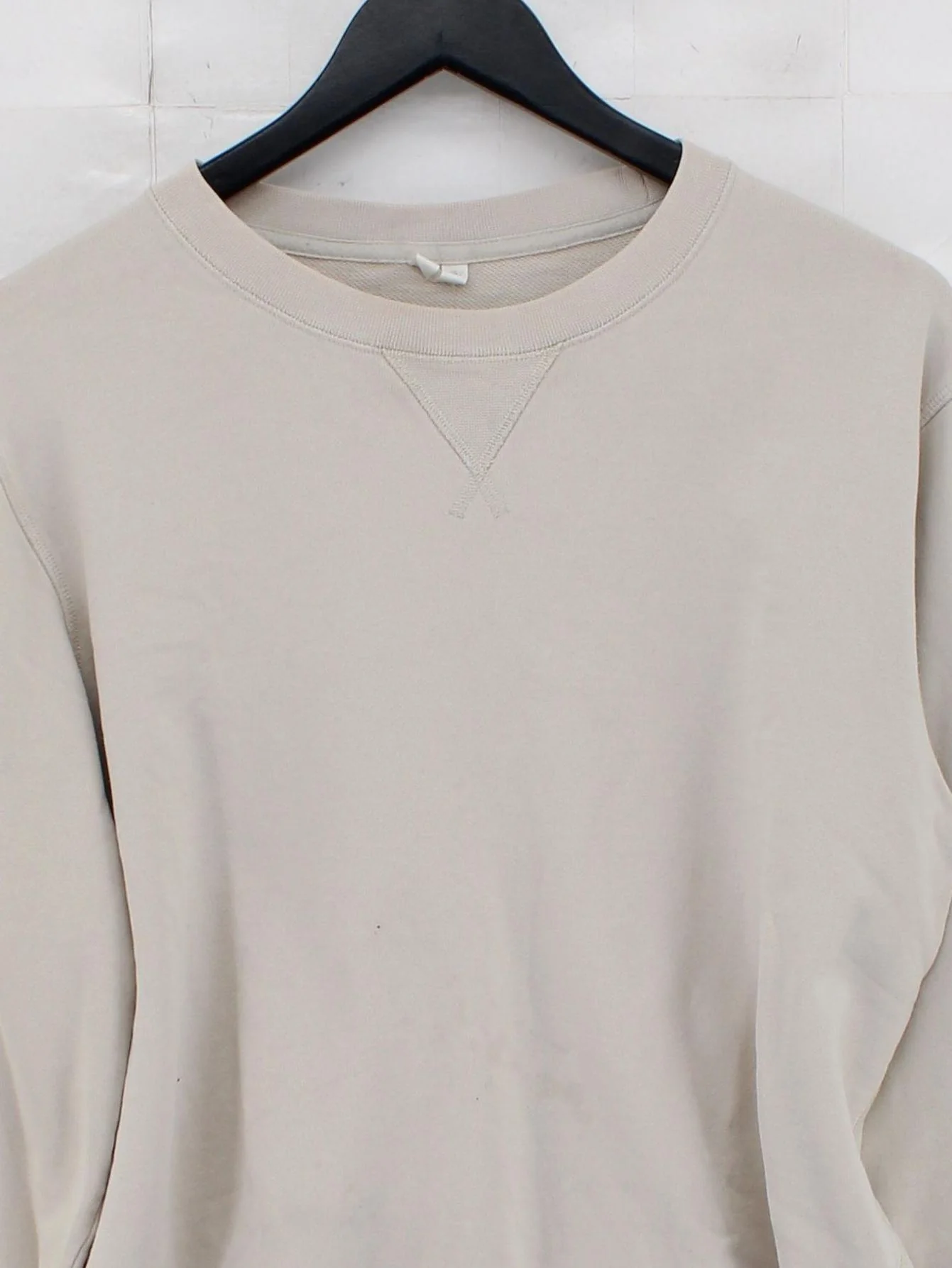 Arket Men's Hoodie M Cream 100% Cotton Pullover - Image 3