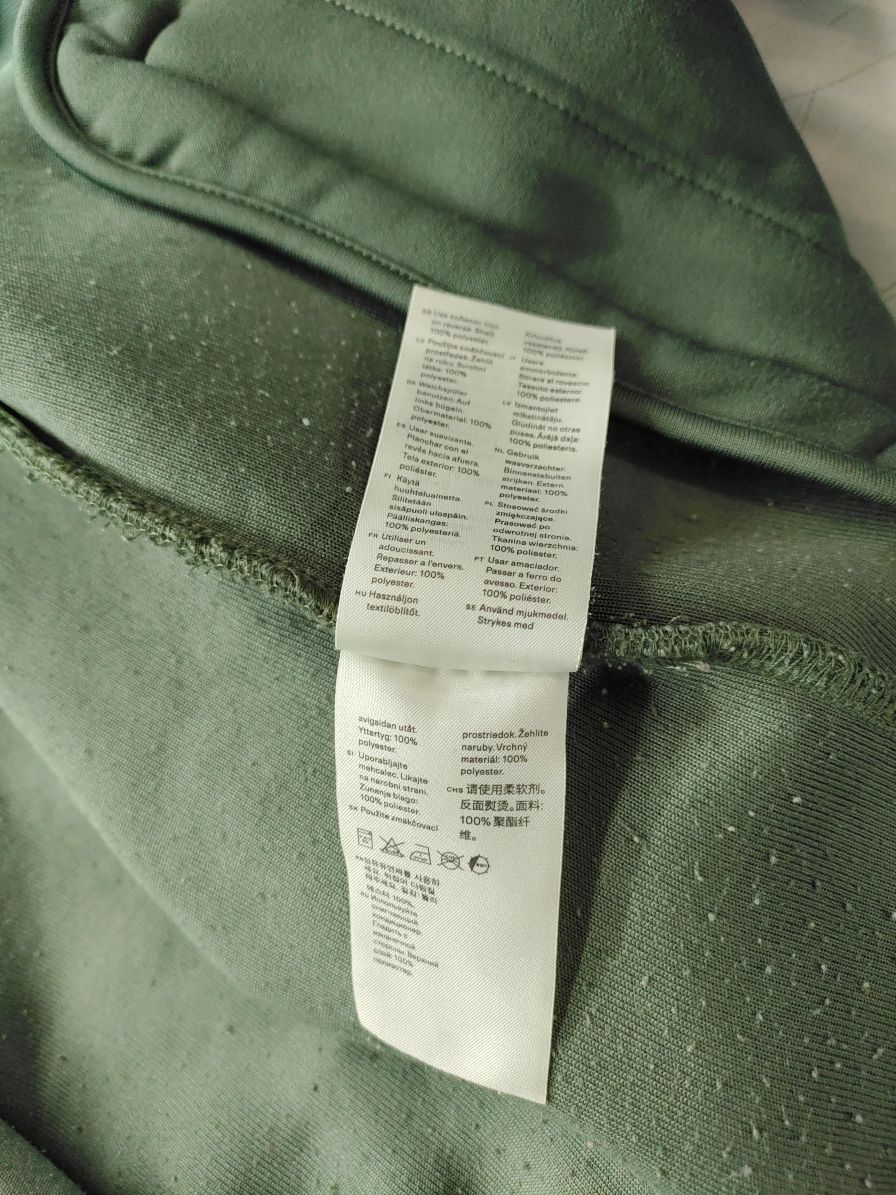 Arket Men's Hoodie S Green 100% Polyester Pullover - Image 6