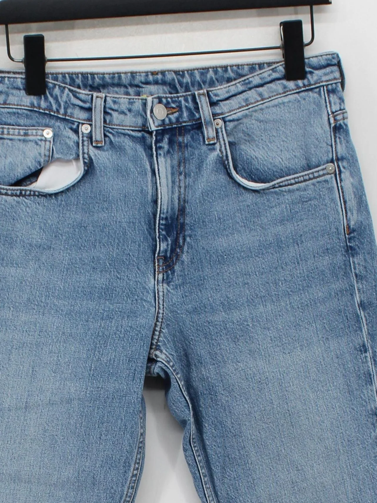Arket Men's Jeans W 30 in Blue Cotton with Elastane Straight - Image 3