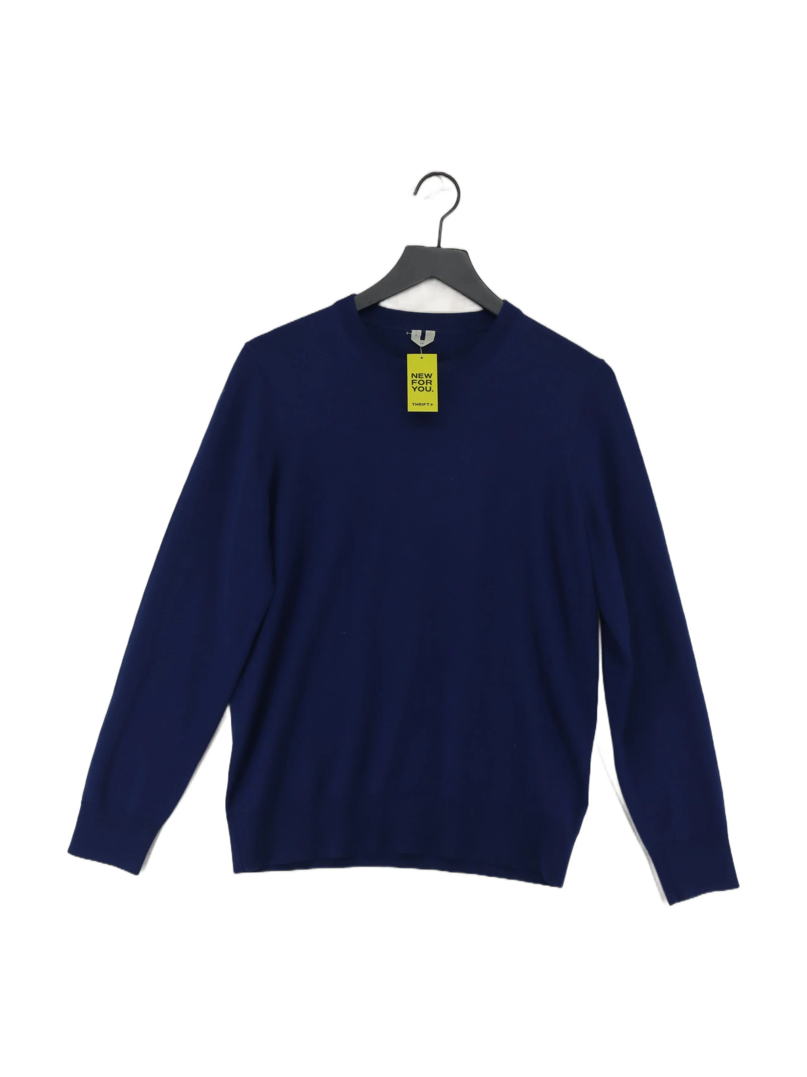 Arket Men's Jumper S Blue 100% Wool Crew Neck Pullover