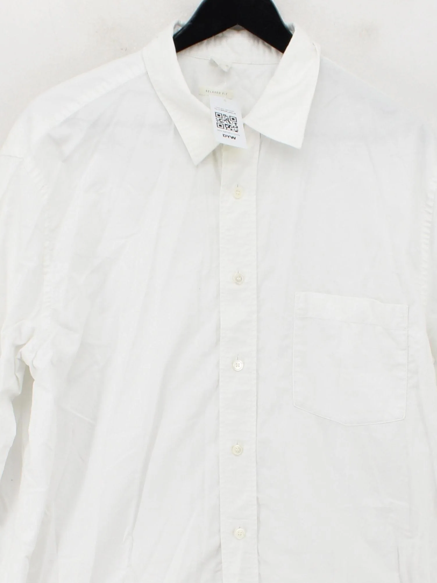 Arket Men's Shirt Chest: 50 in White 100% Cotton Basic - Image 3