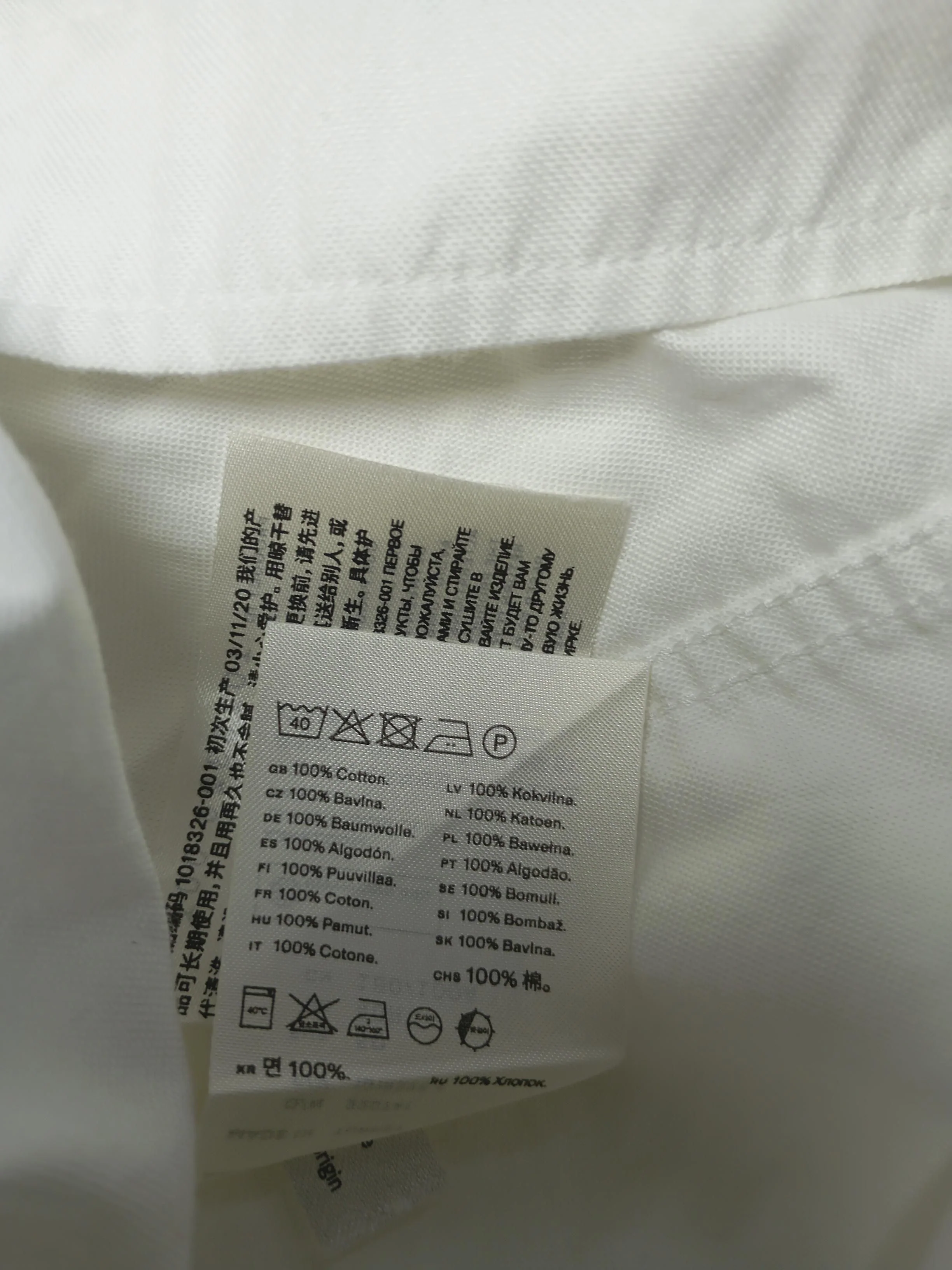 Arket Men's Shirt Chest: 50 in White 100% Cotton Basic - Image 6