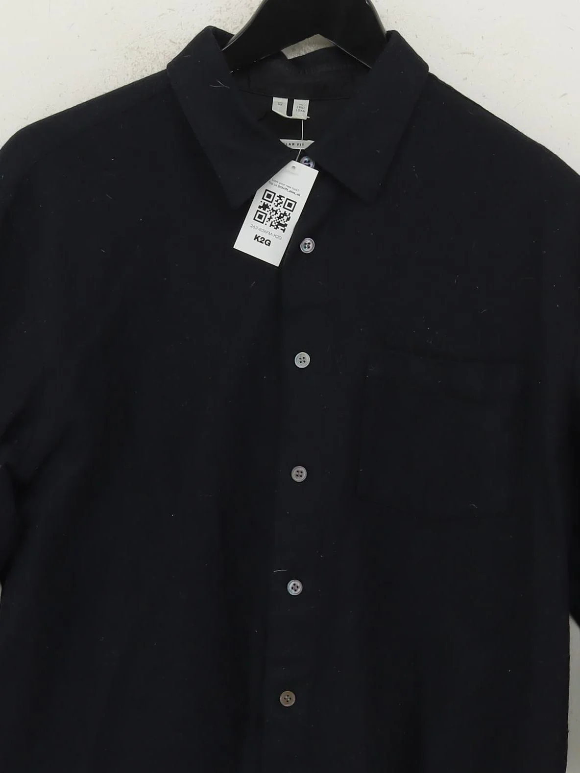Arket Men's Shirt L Black Wool with Polyamide, Viscose Basic - Image 3