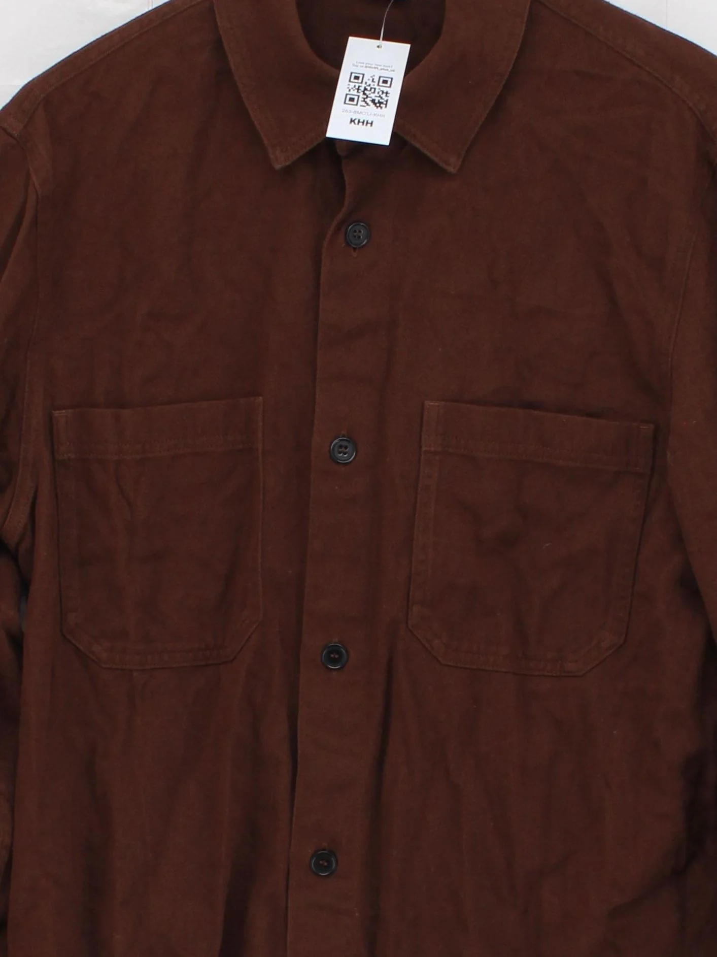 Arket Men's Shirt L Brown 100% Other Basic - Image 3