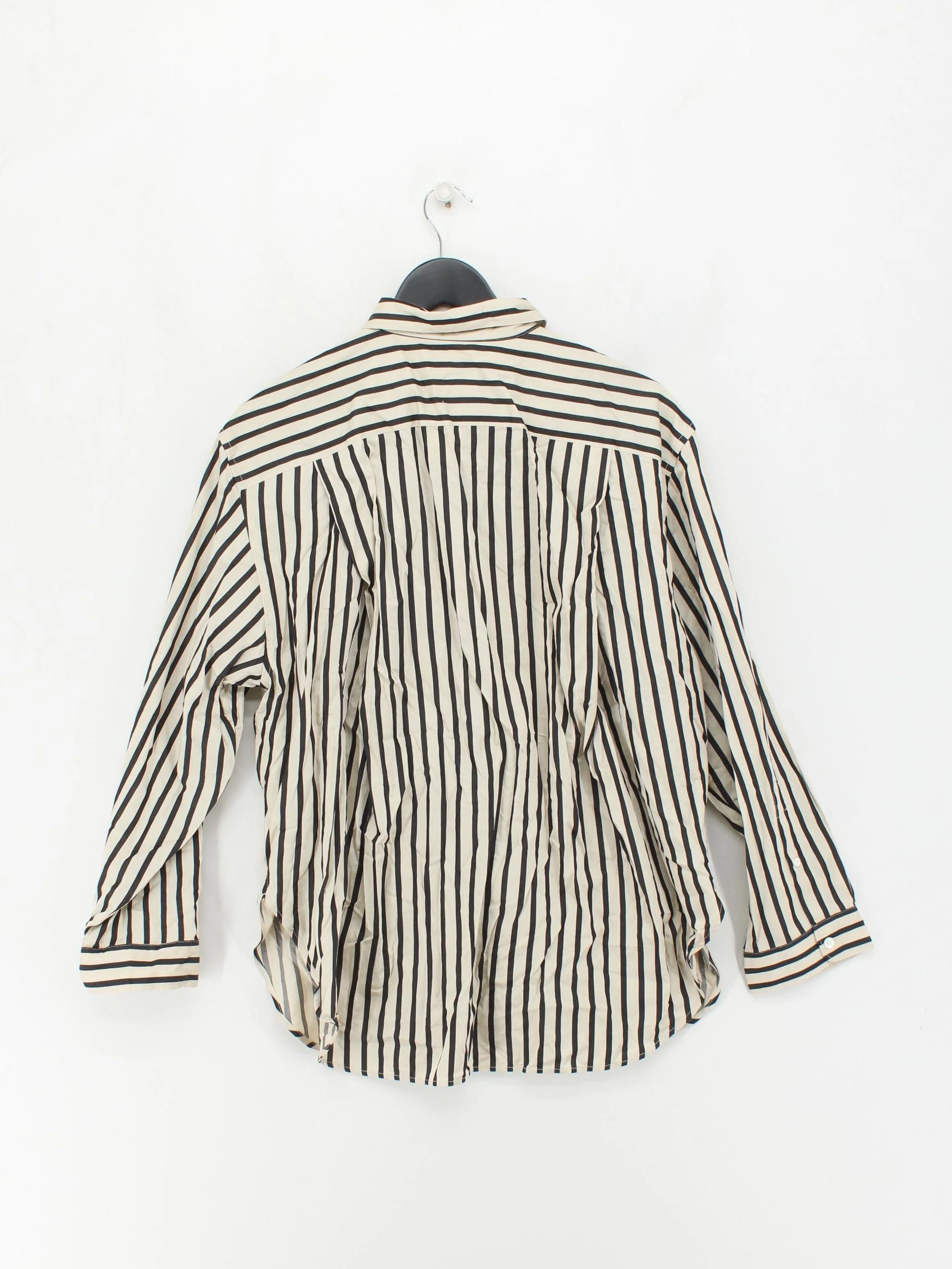 Arket Men's Shirt M Cream Striped 100% Cotton Basic - Image 2
