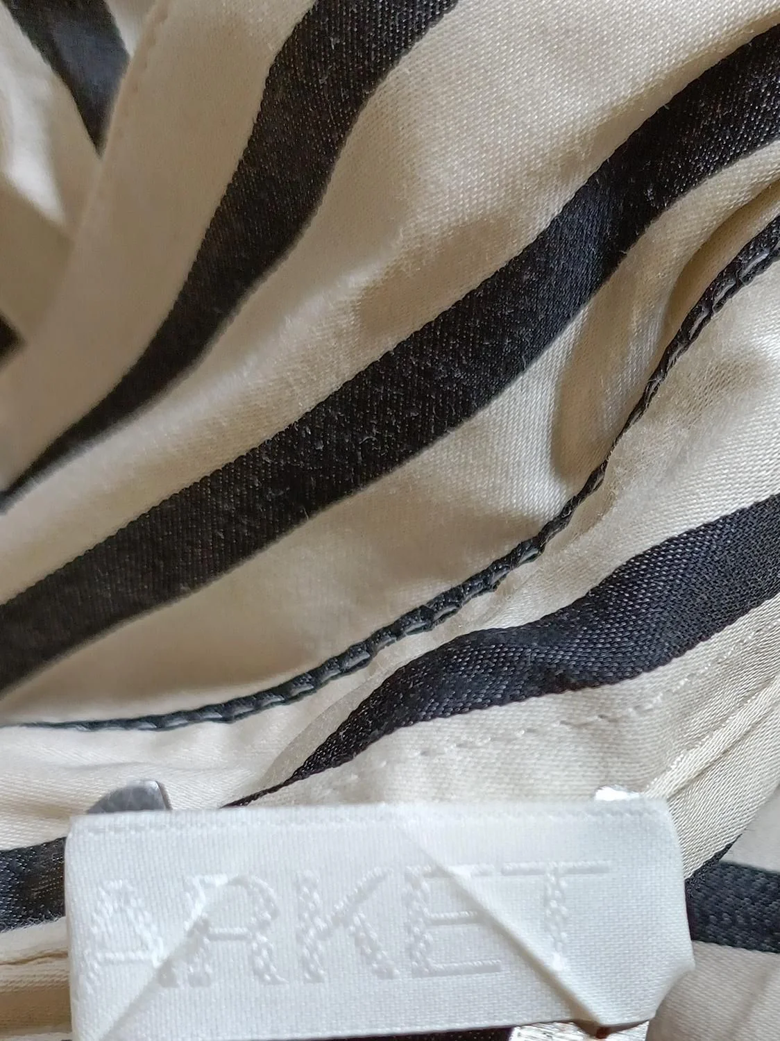Arket Men's Shirt M Cream Striped 100% Cotton Basic - Image 5