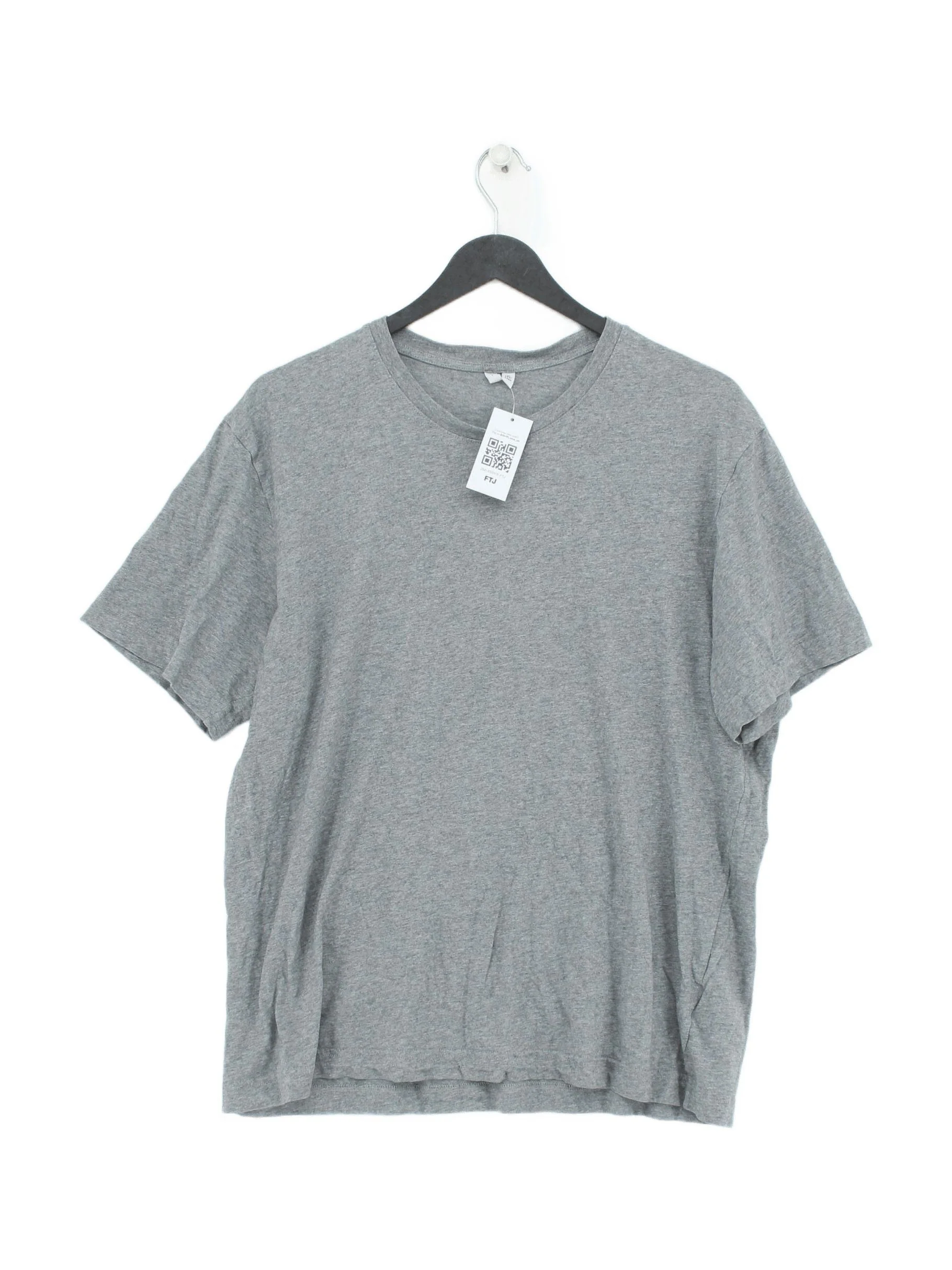 Arket Men's T-Shirt L Grey 100% Cotton Basic