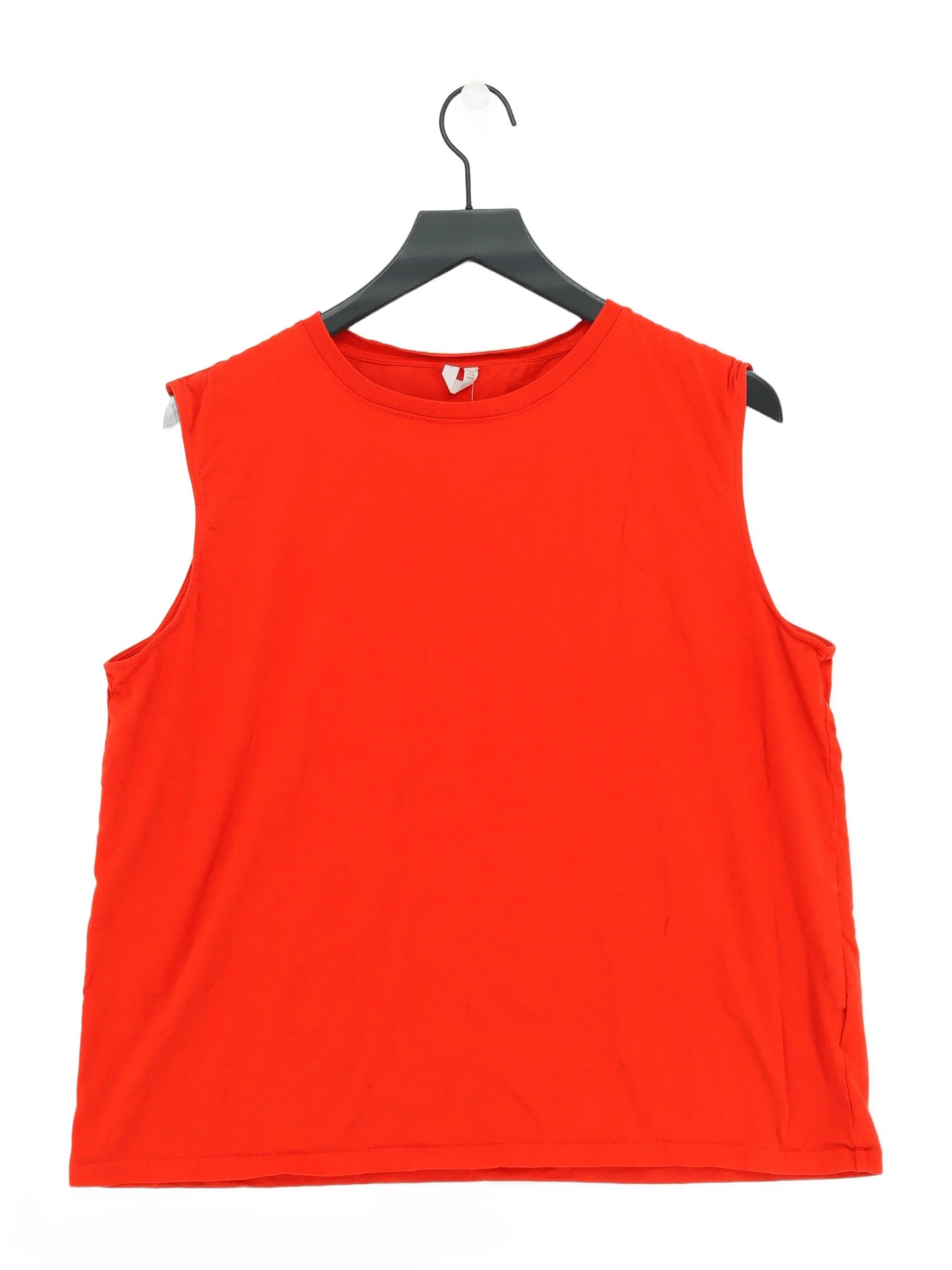 Arket Men's T-Shirt L Red 100% Cotton Sleeveless Round Neck Basic