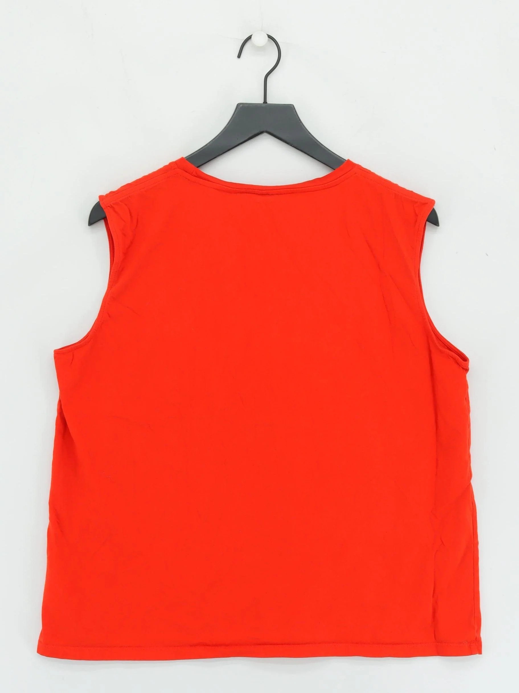 Arket Men's T-Shirt L Red 100% Cotton Sleeveless Round Neck Basic - Image 2