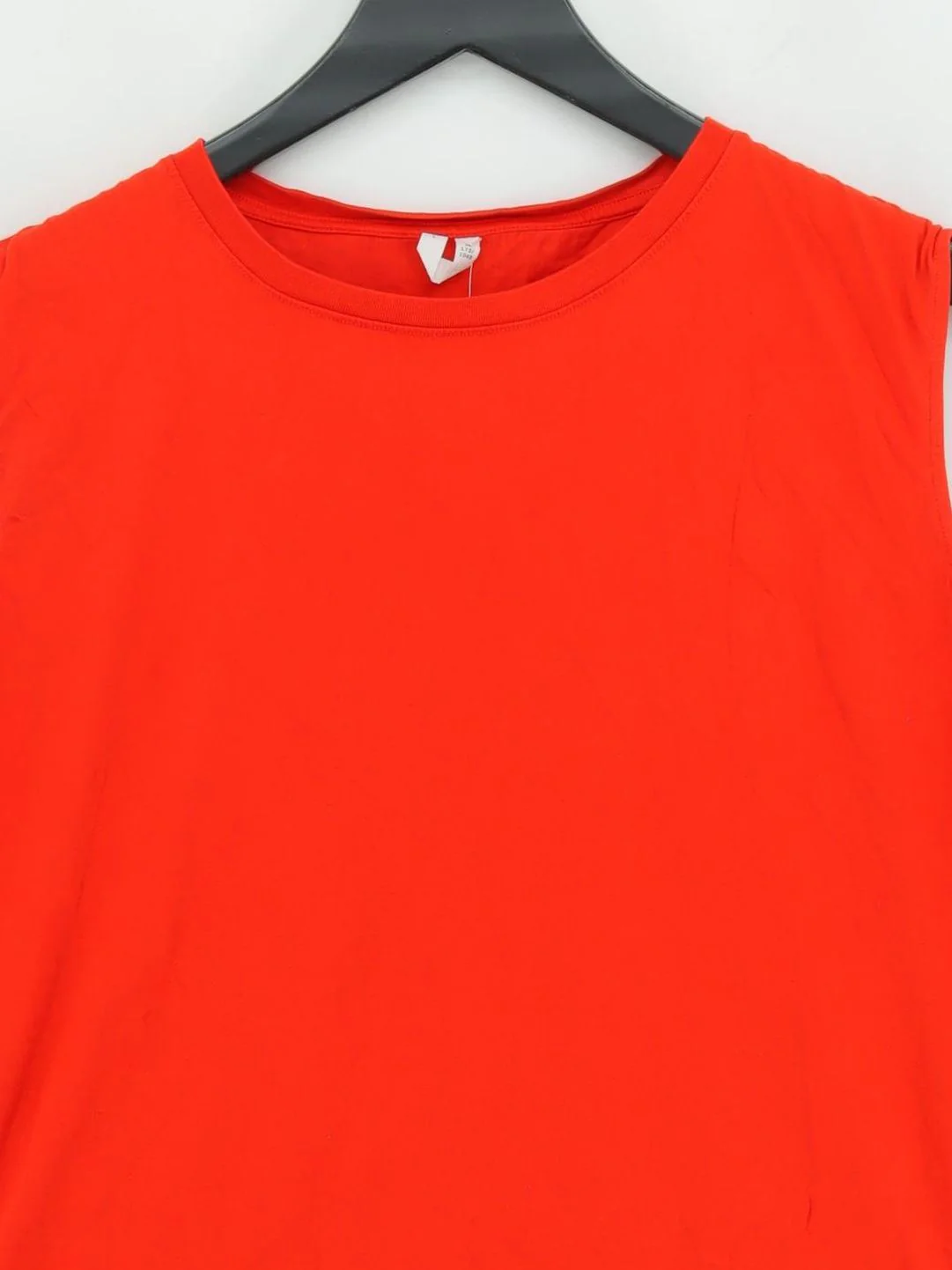 Arket Men's T-Shirt L Red 100% Cotton Sleeveless Round Neck Basic - Image 3