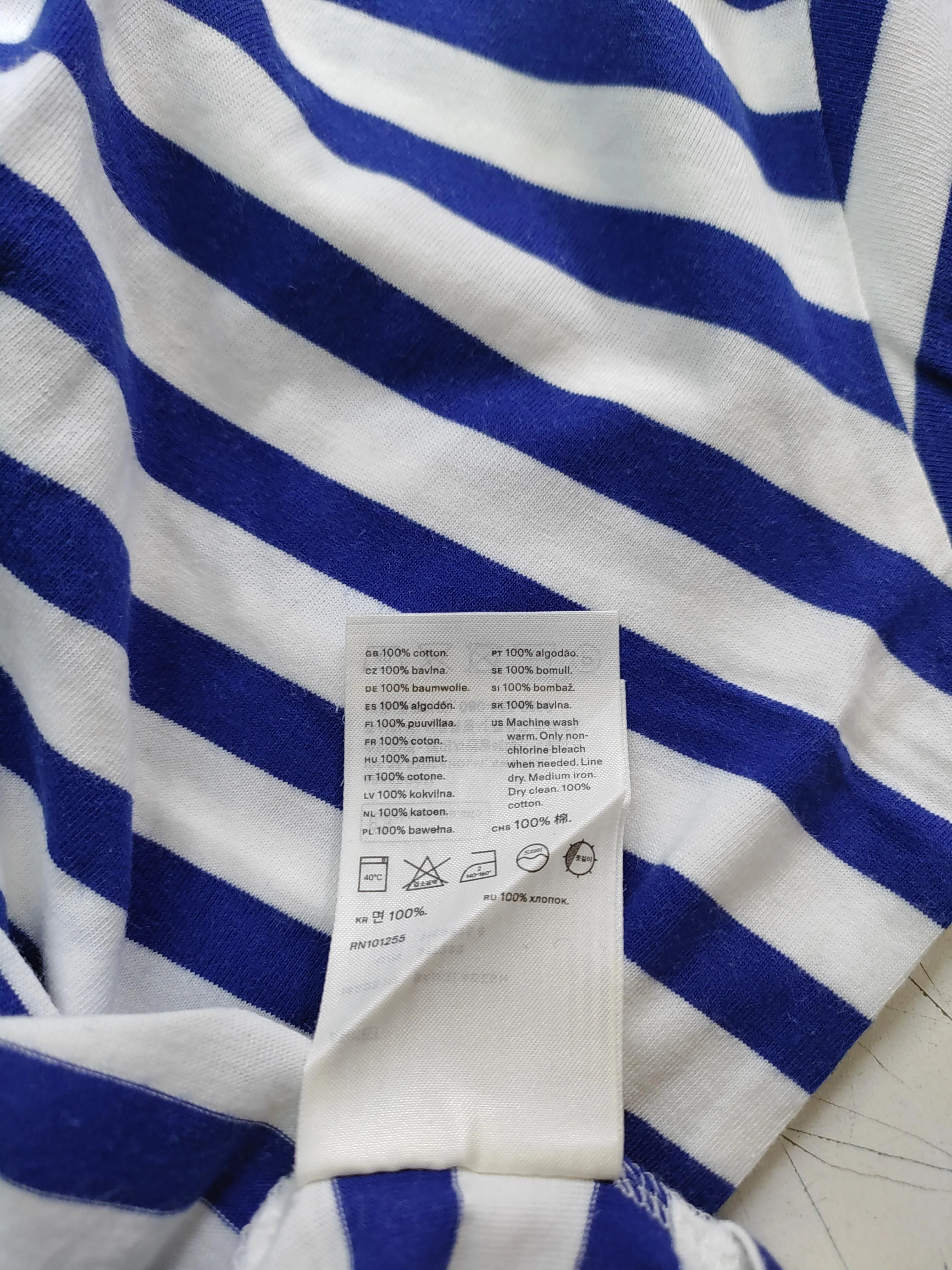 Arket Men's T-Shirt M Multi Striped 100% Cotton Basic - Image 6