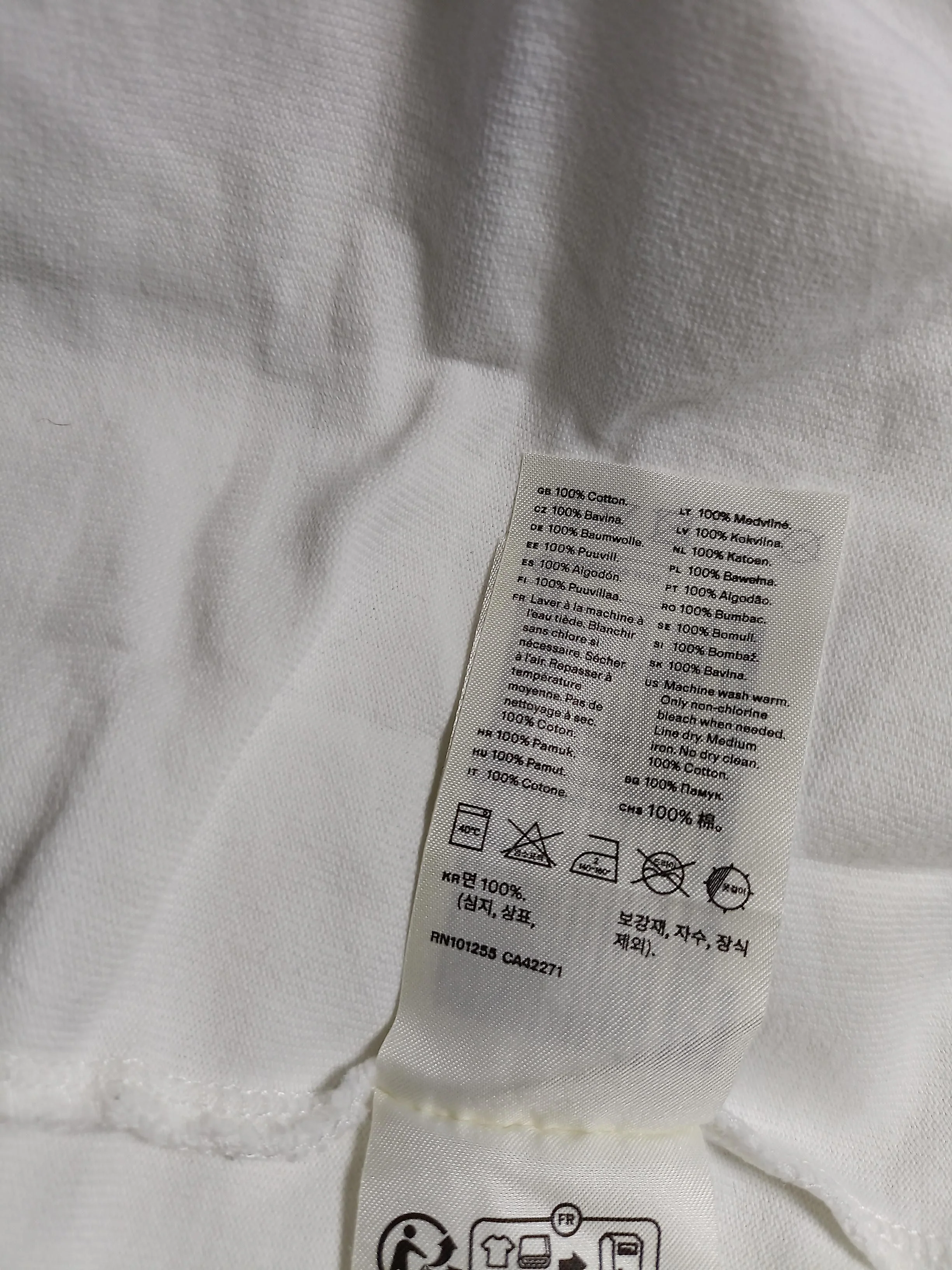 Arket Men's T-Shirt XL White 100% Cotton Basic - Image 6