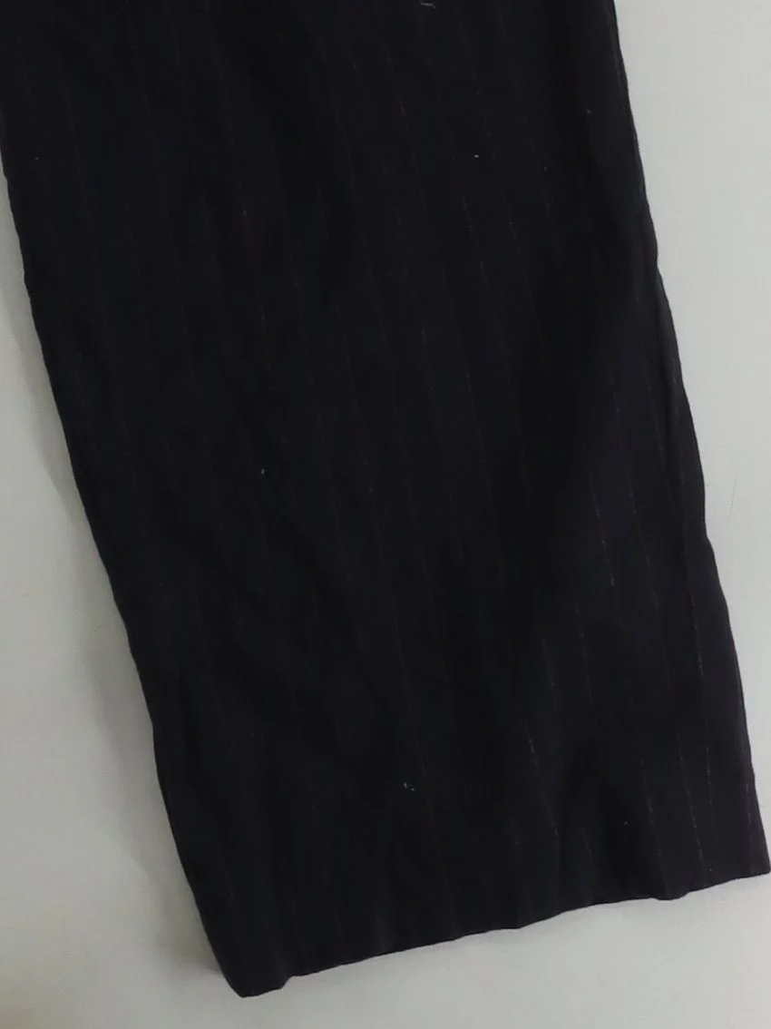 Arket Men's Trousers W 29 in Black Striped Wool with Elastane Wide-Leg Chino - Image 4