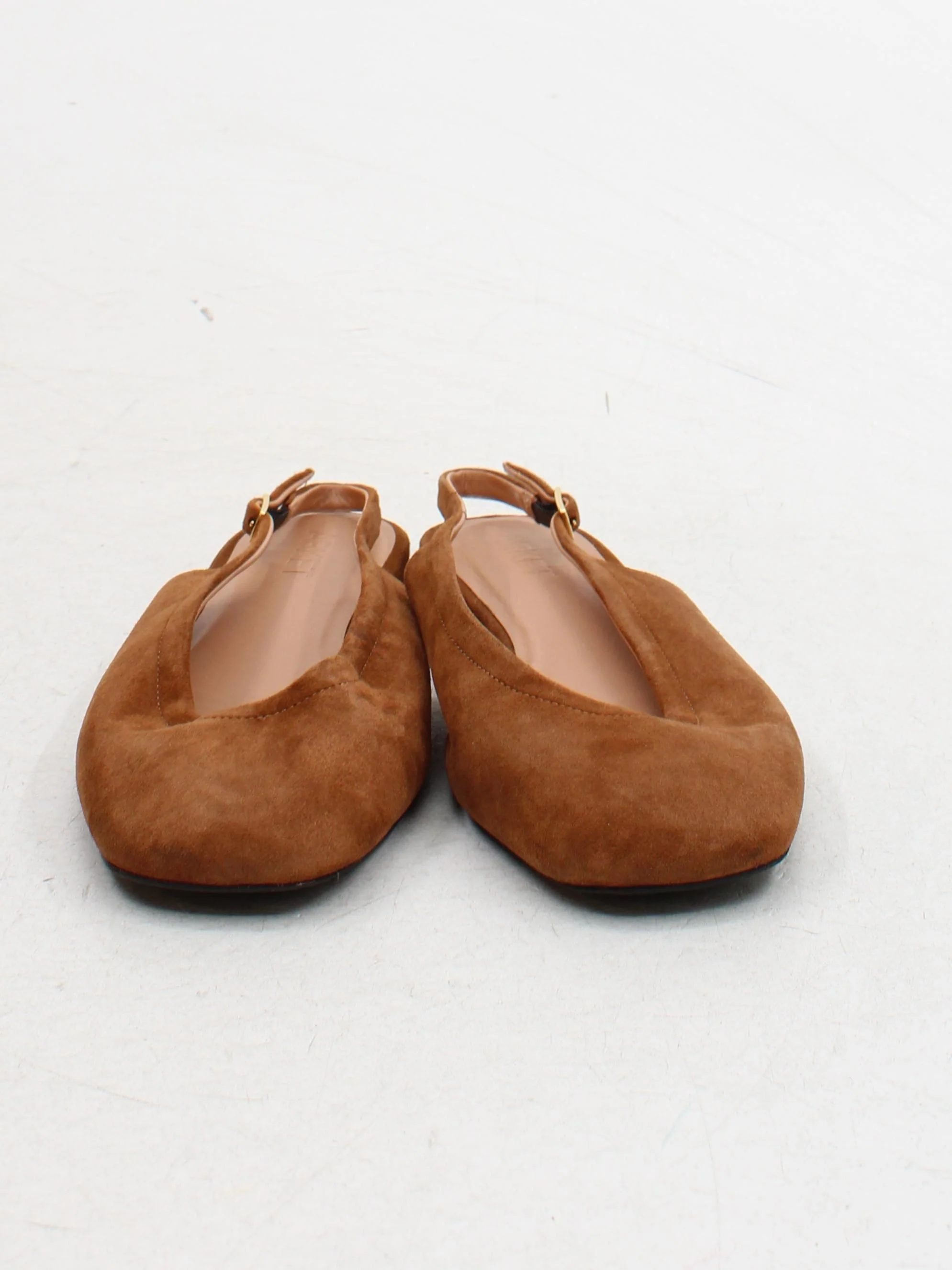 Arket Women's Flat Shoes UK 6 Brown Suede with Leather Ballet - Image 2