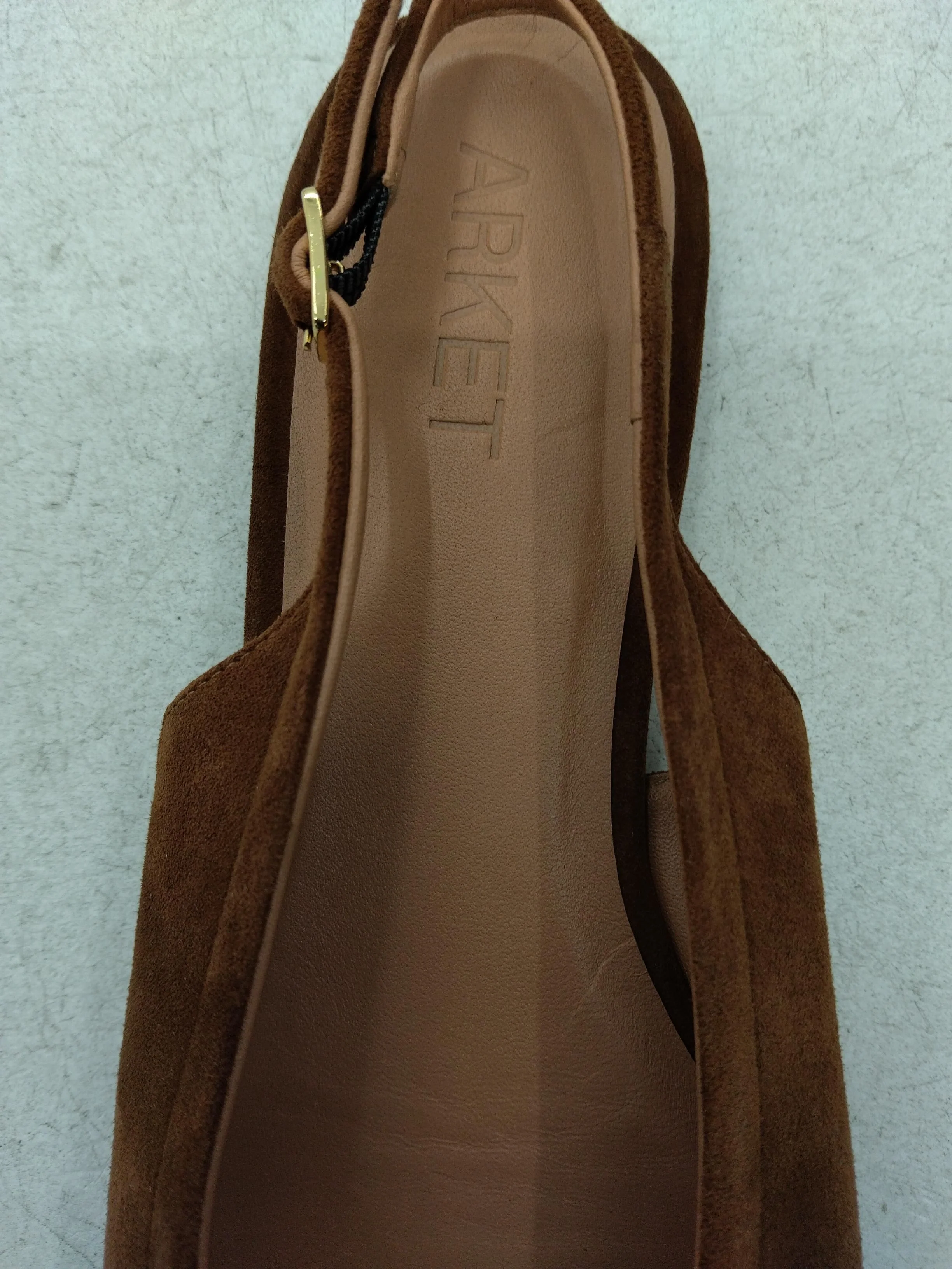 Arket Women's Flat Shoes UK 6 Brown Suede with Leather Ballet - Image 6