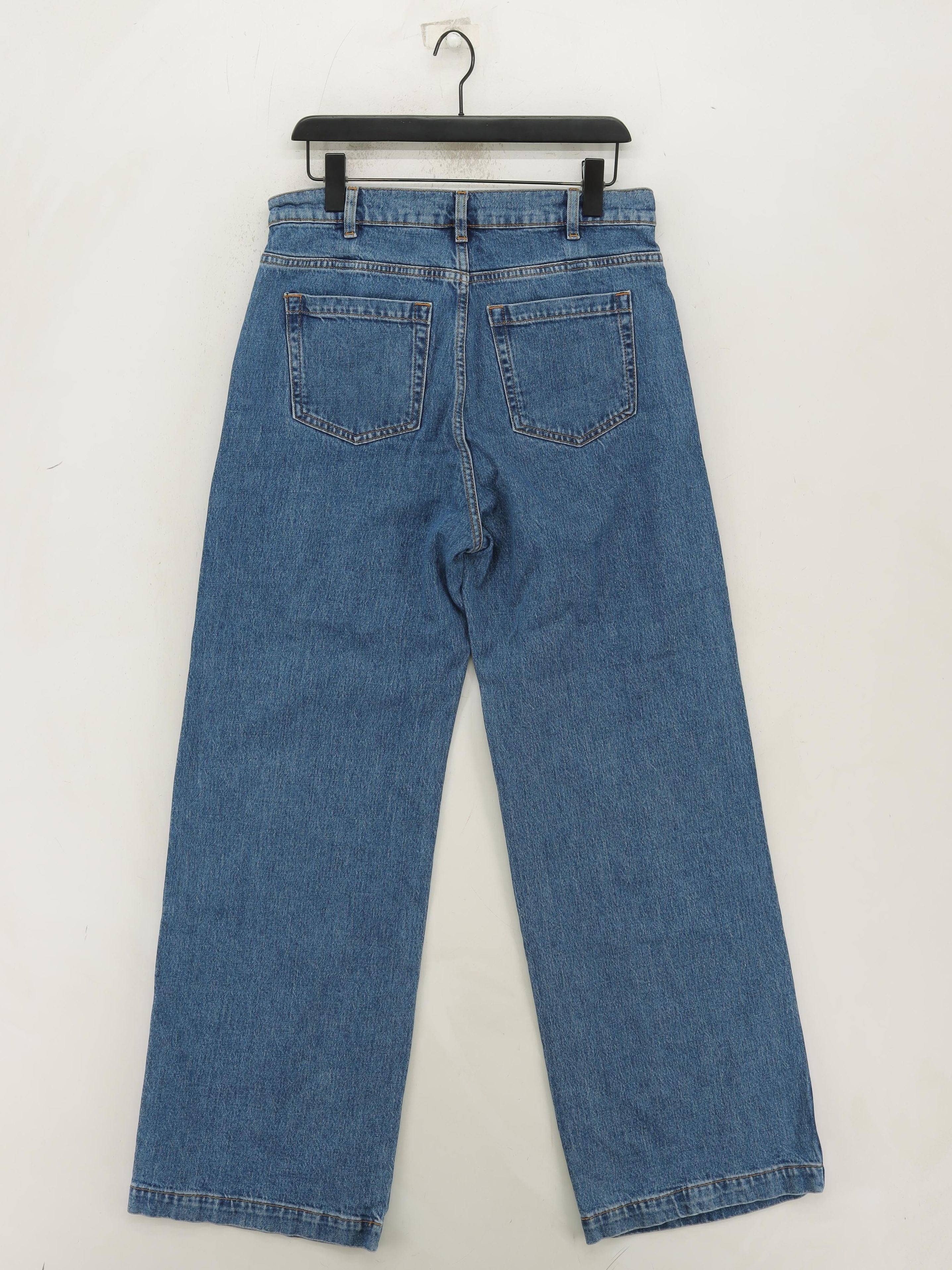 Arket Women's Jeans UK 16 Blue Cotton with Lyocell Modal, Elastane Wide-Leg - Image 2